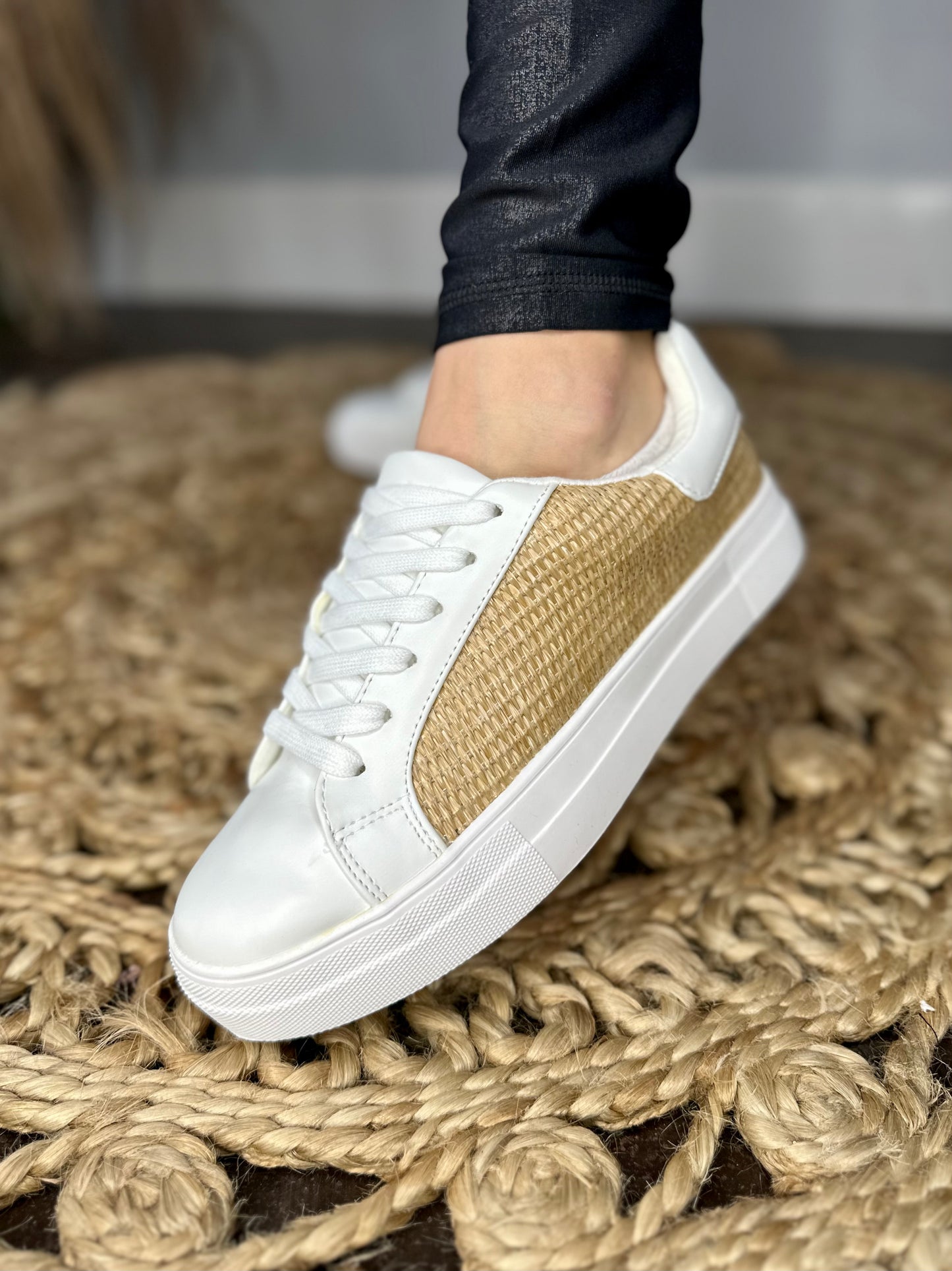 TAN AND WHITE SNEAKER
