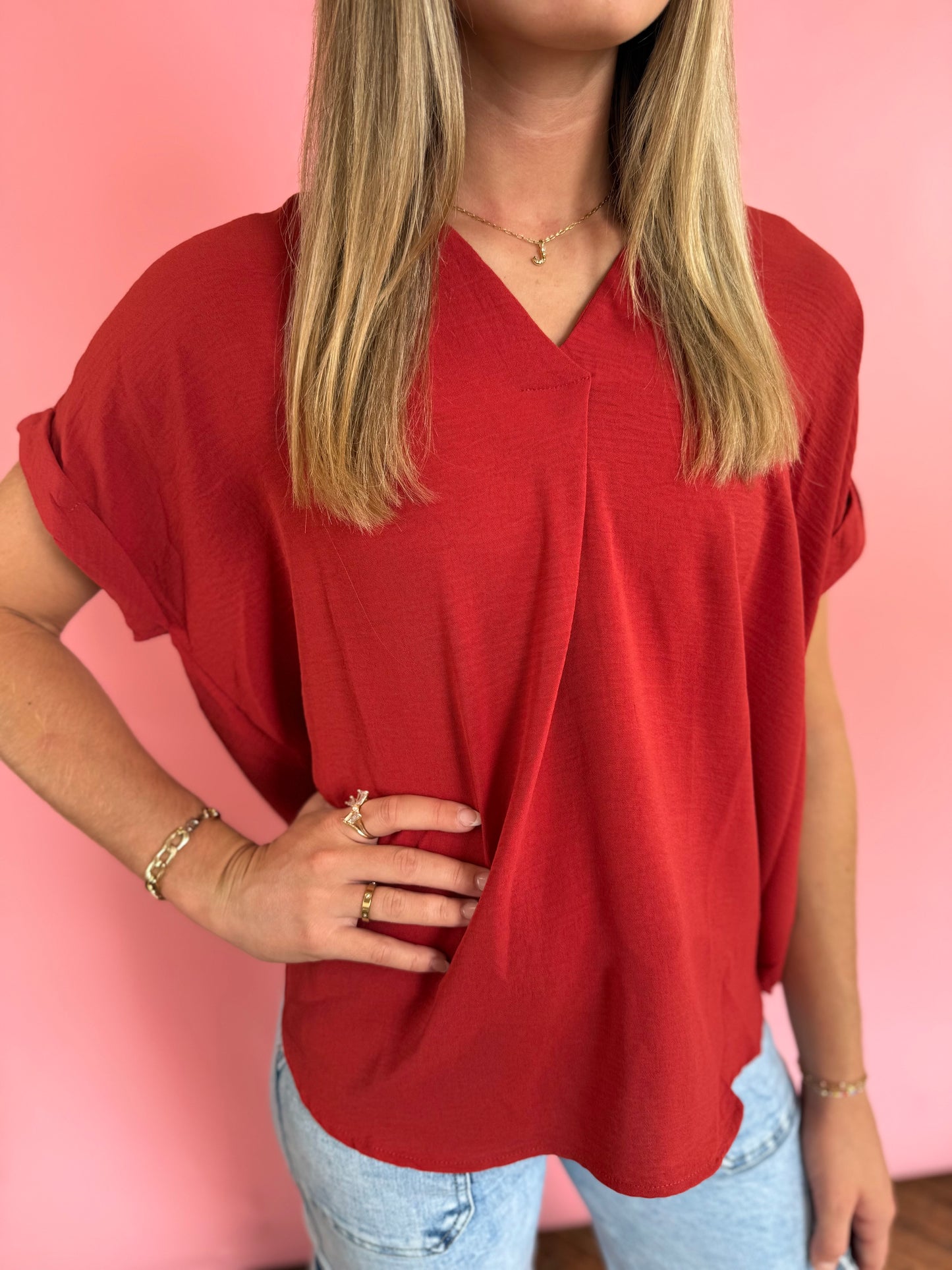 RUST FLOWY TOP