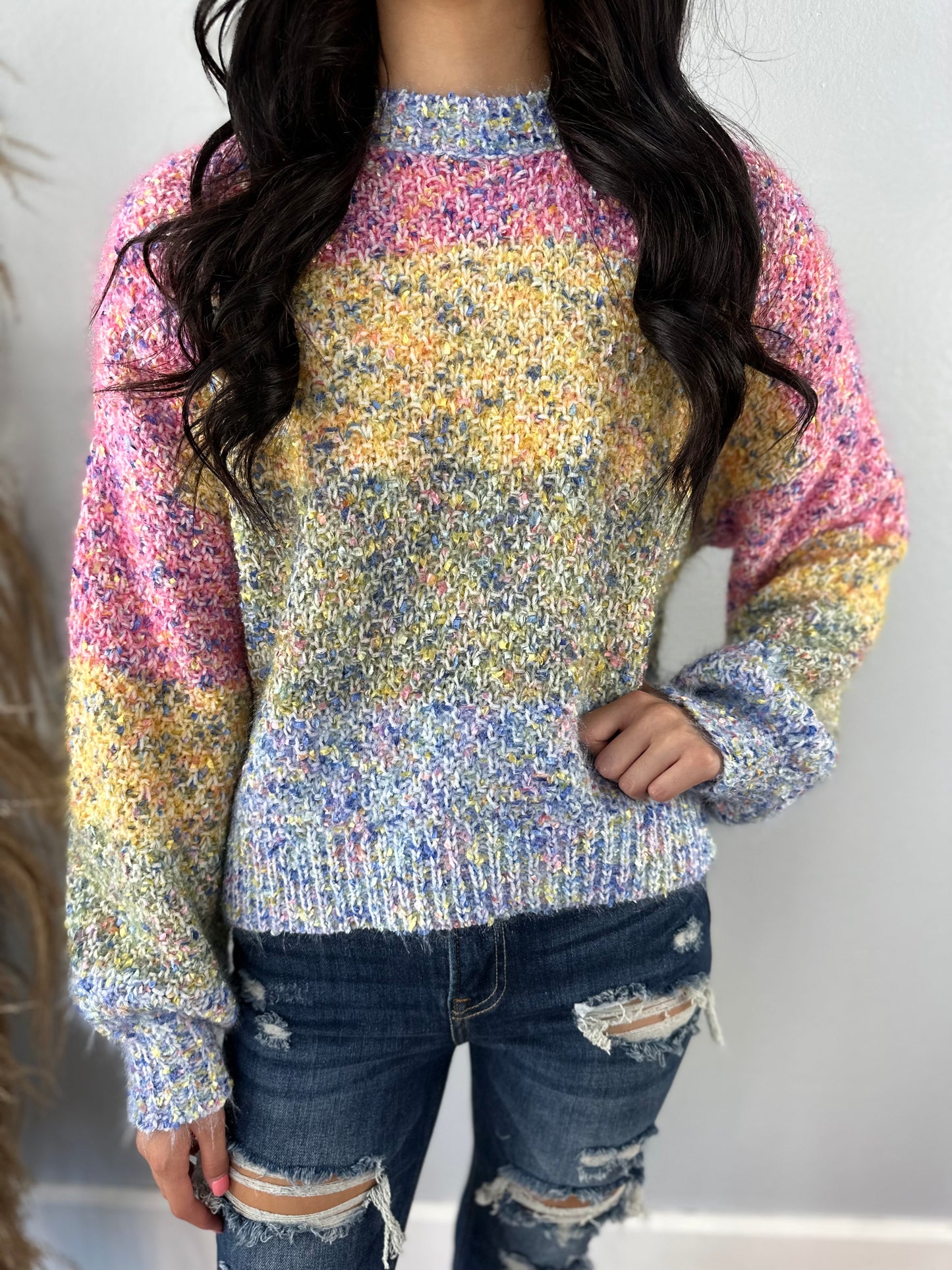FUZZY PASTEL CONFETTI SWEATER