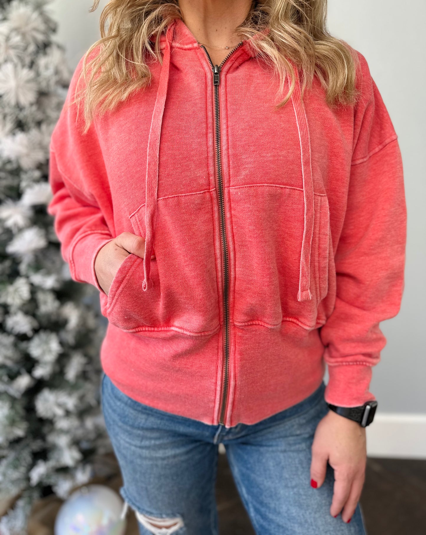 TERRACOTTA SUPER SOFT ZIP UP HOODIE