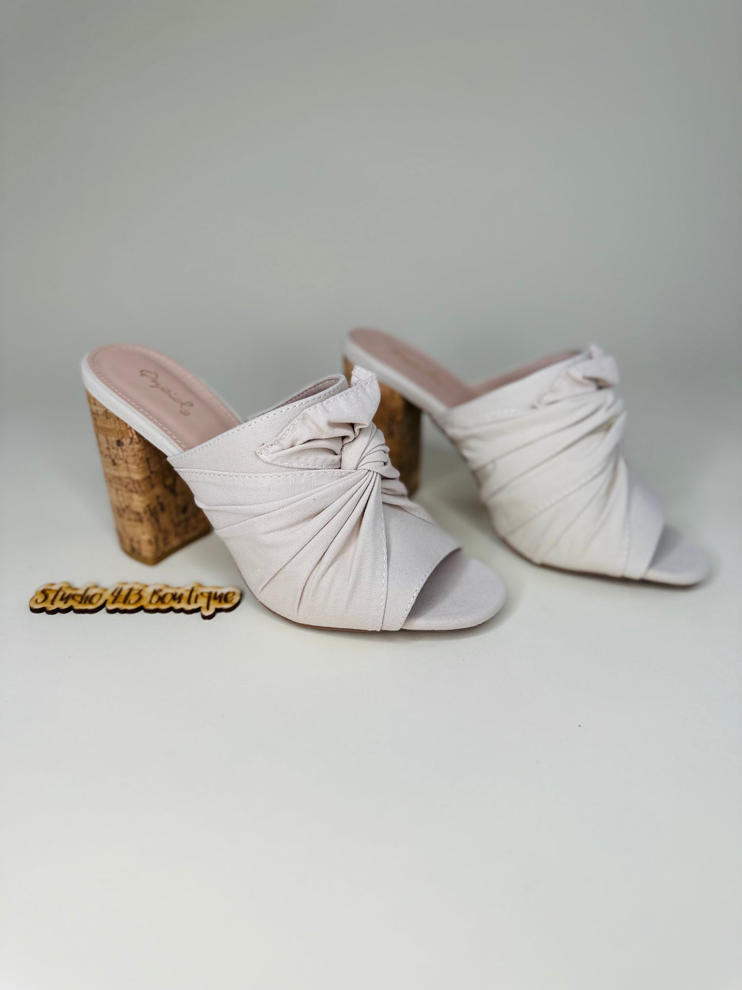 TWISTED CANVAS CORK HEEL