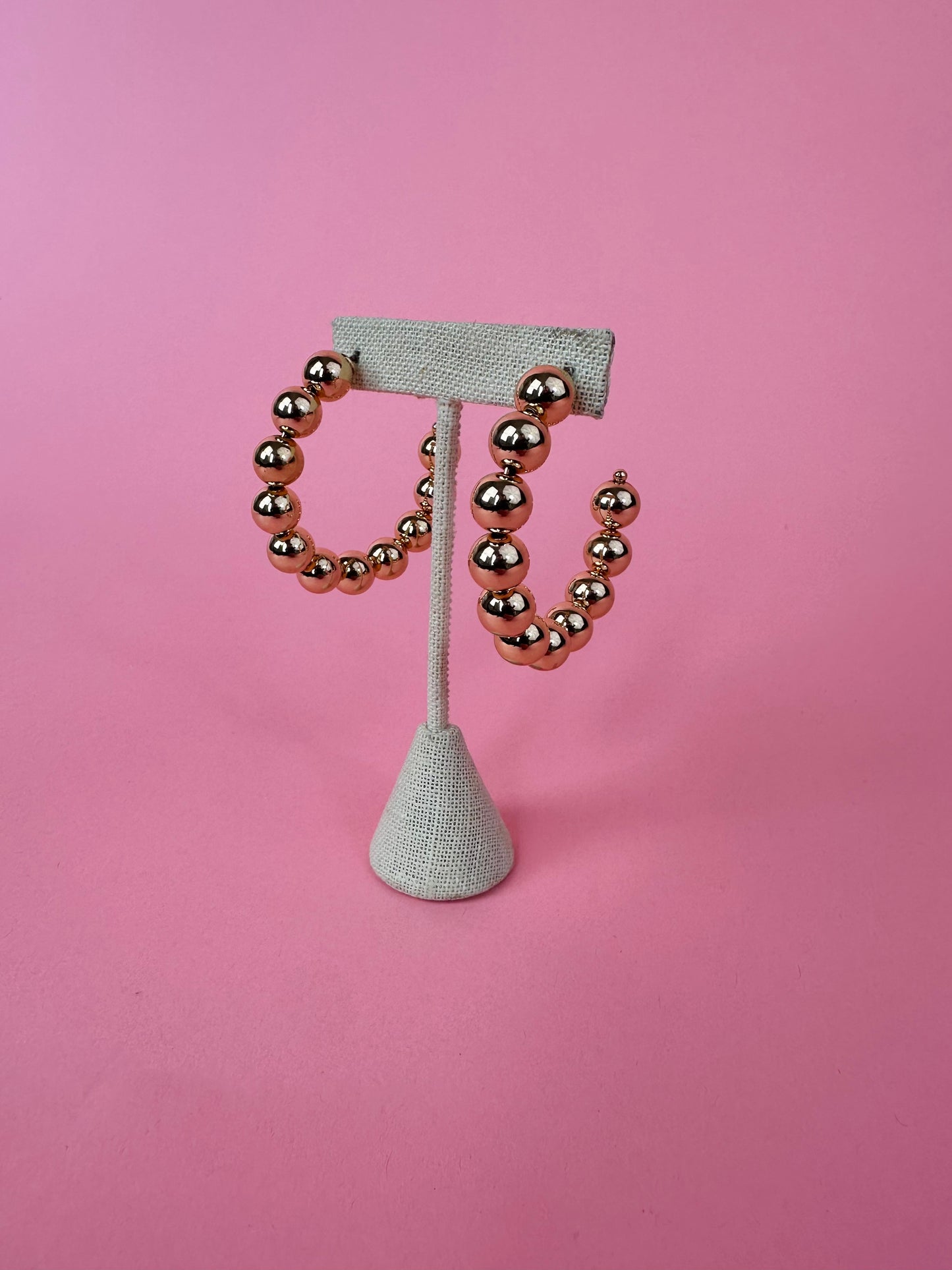 MIXED GOLD BEADED HOOPS