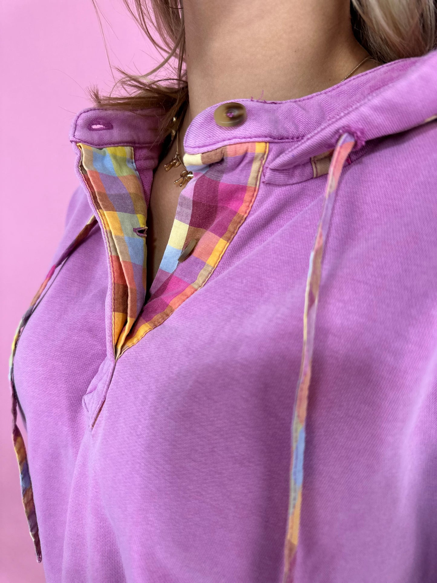 MAUVY PINK HOODED TOP
