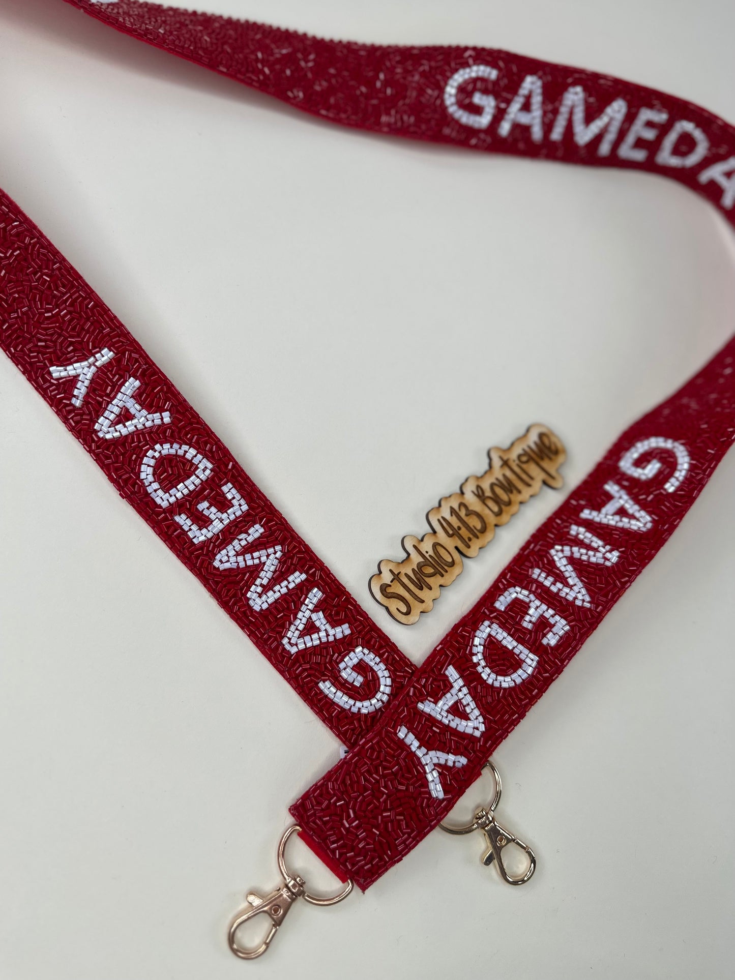 CRIMSON GAMEDAY BEADED PURSE STRAP