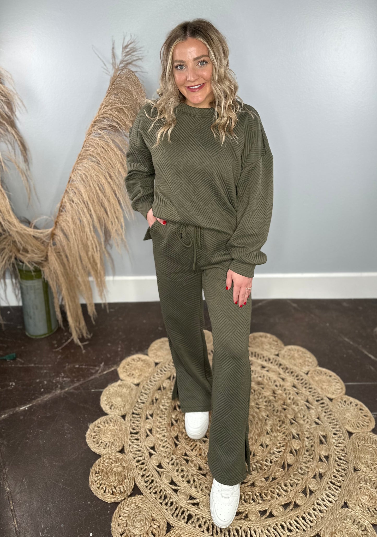 QUILTED OLIVE SET