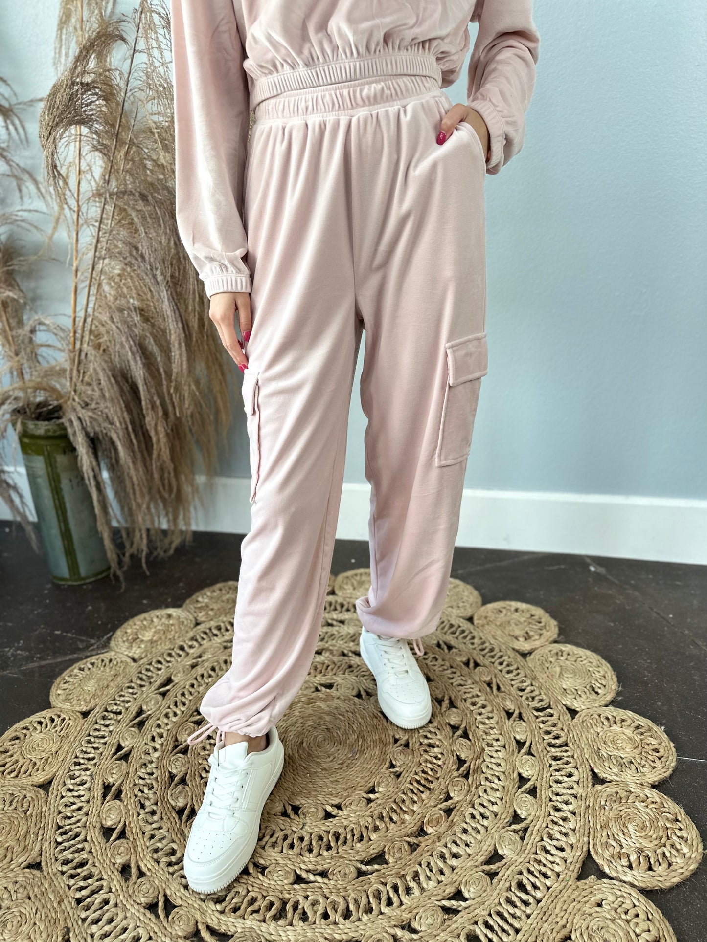 BLUSH VELOUR JOGGER SET