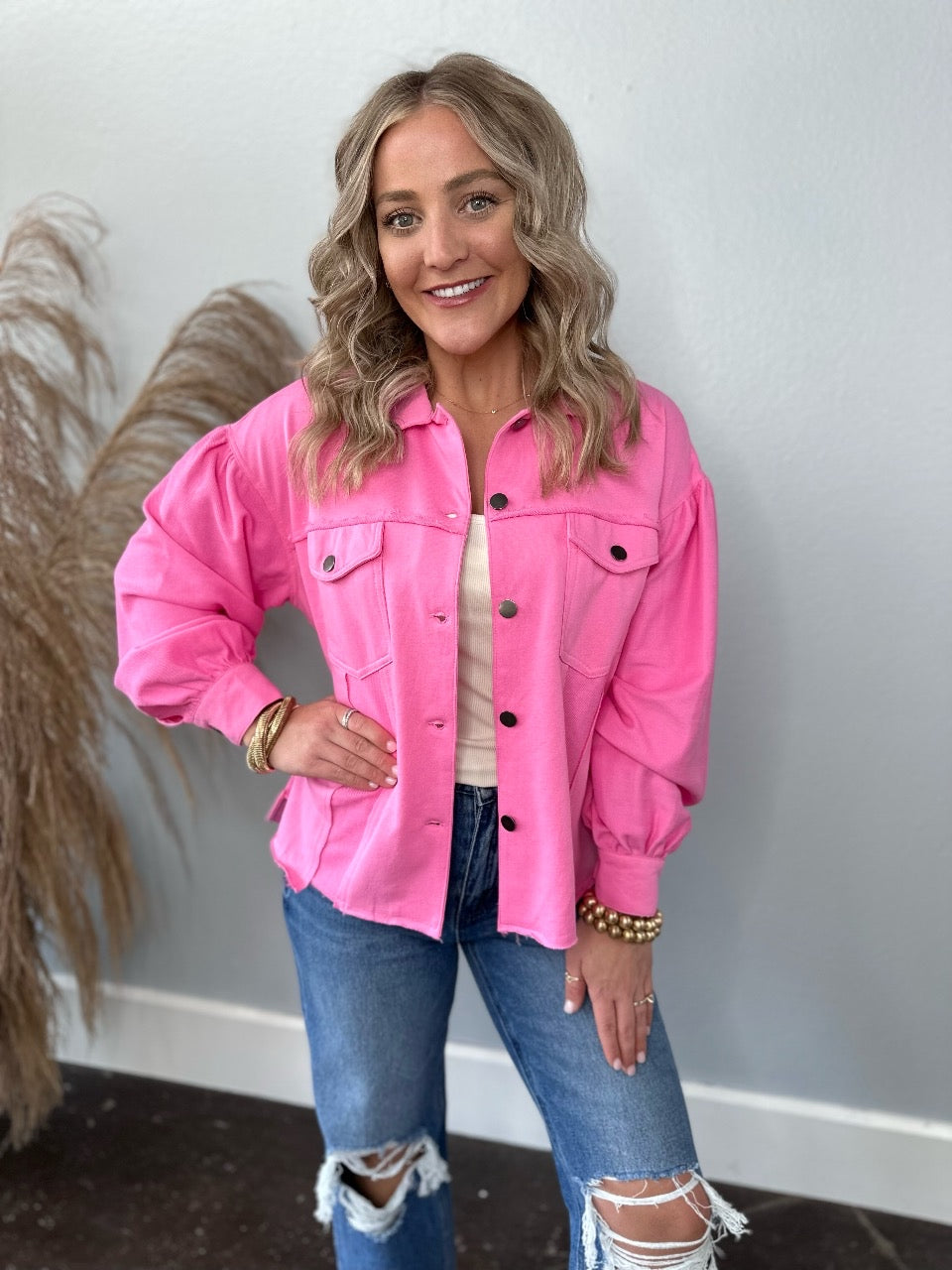 PINK ALL THE DETAILS LIGHTWEIGHT JACKET