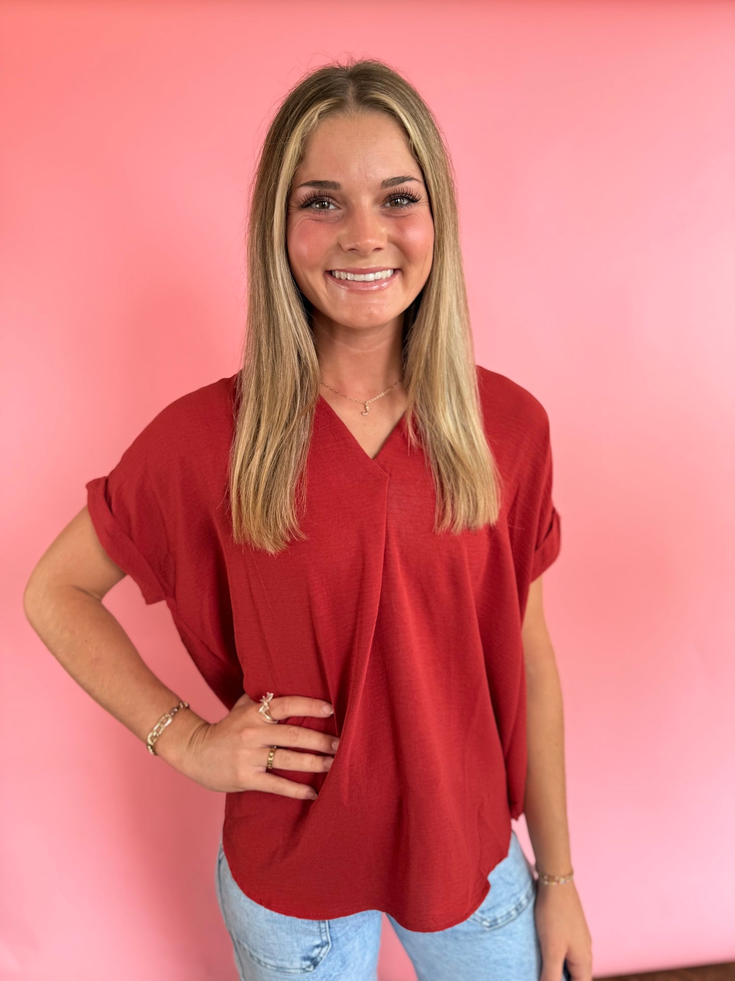 RUST FLOWY TOP