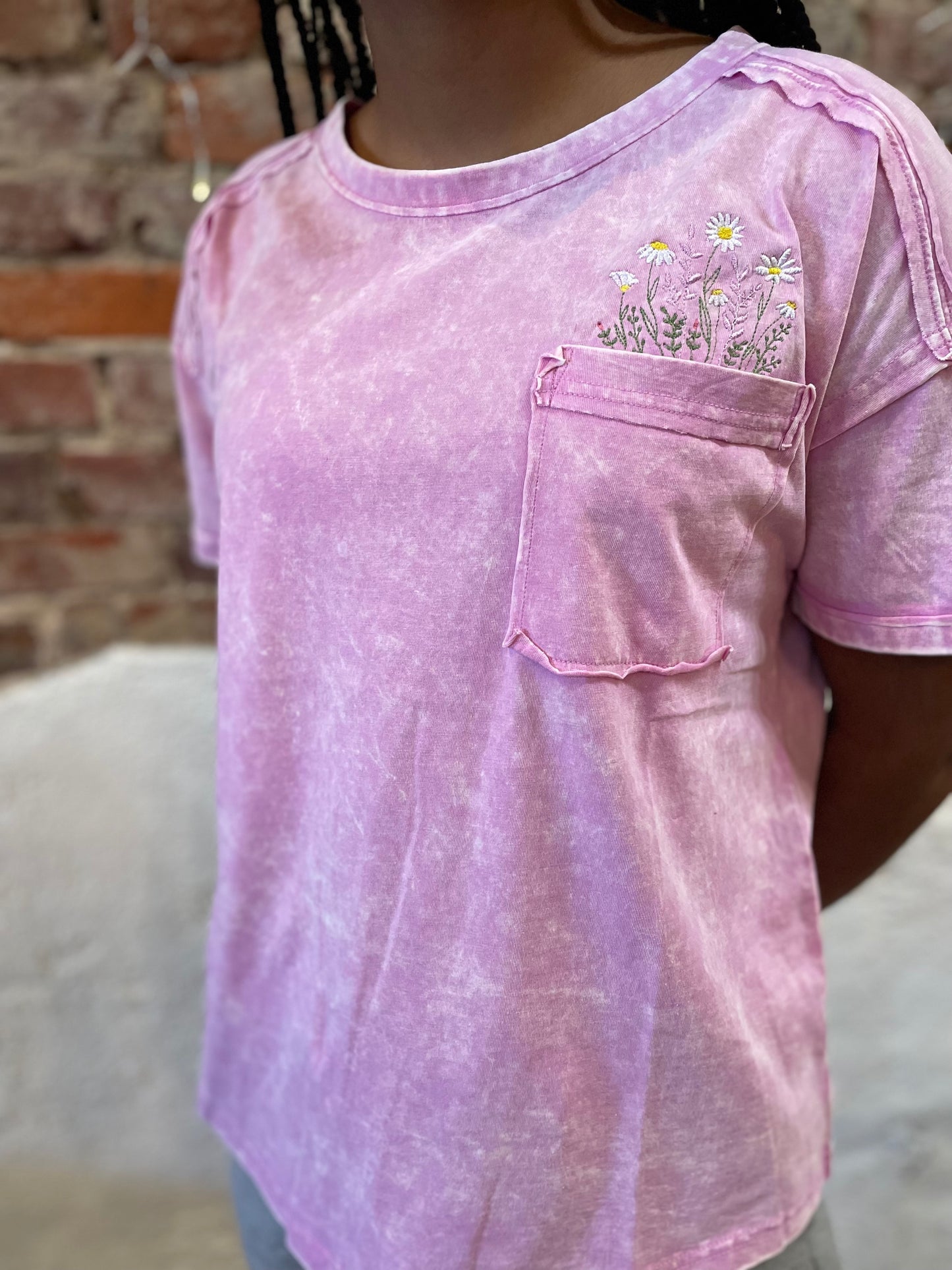 PINK FLOWERS IN MY POCKET TEE