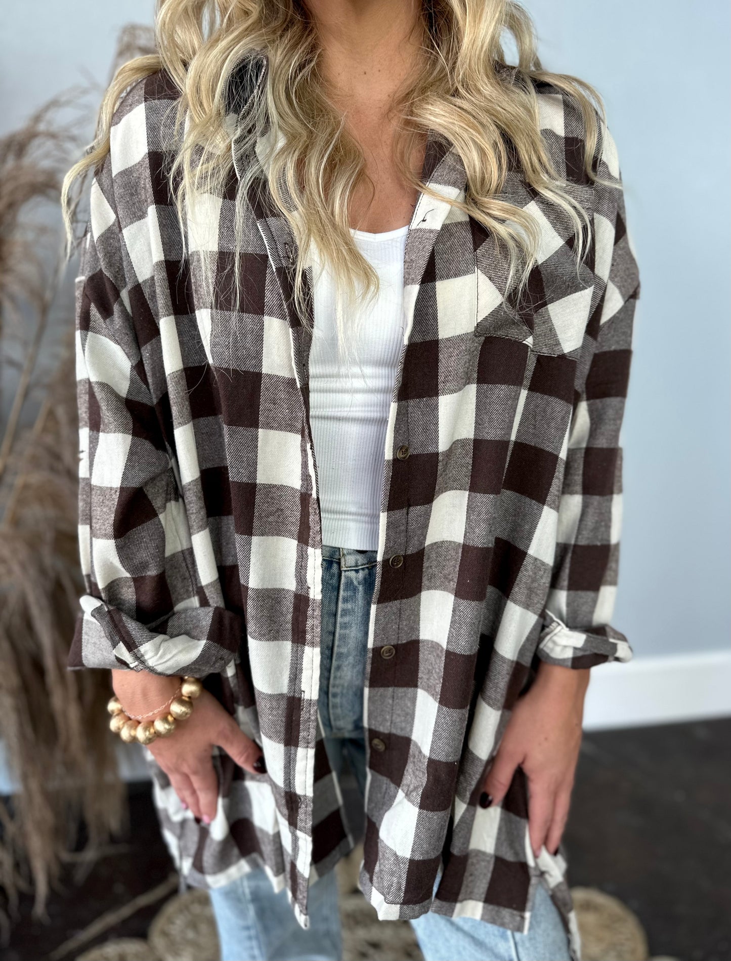 BROWN BUFFALO PLAID FLANNEL W/POCKETS