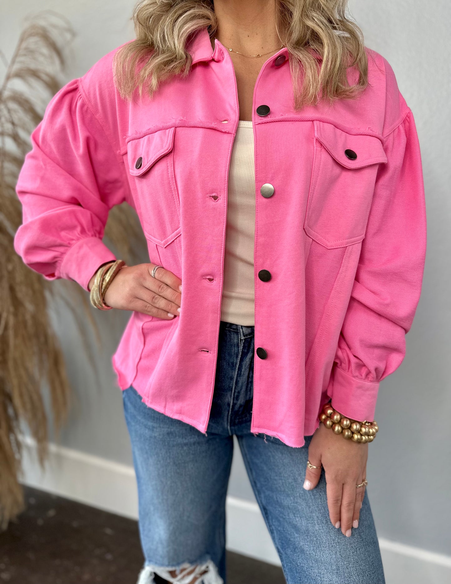 PINK ALL THE DETAILS LIGHTWEIGHT JACKET