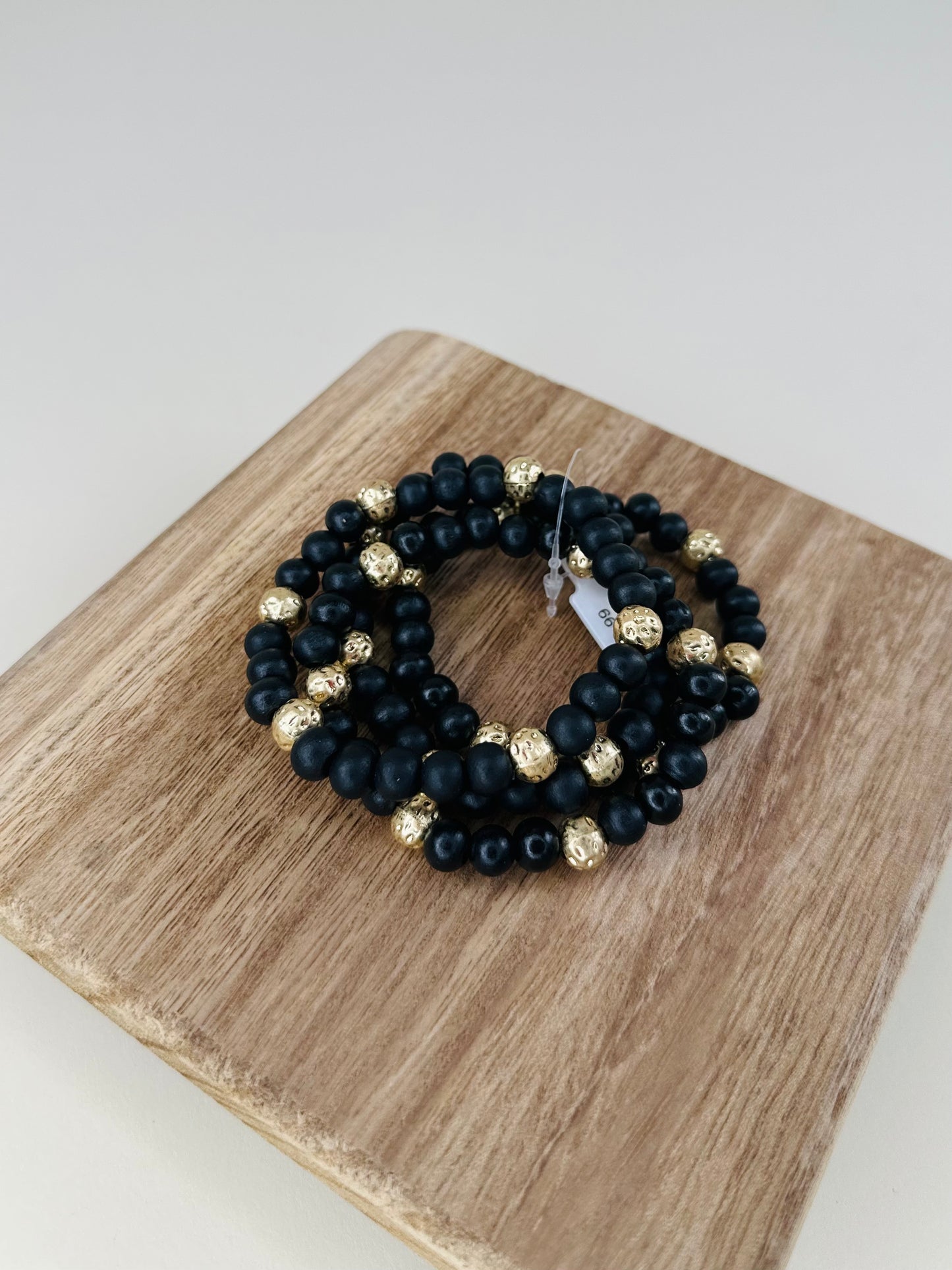 BLACK/GOLD SIMULATE LAVA BRACELET BUNDLE