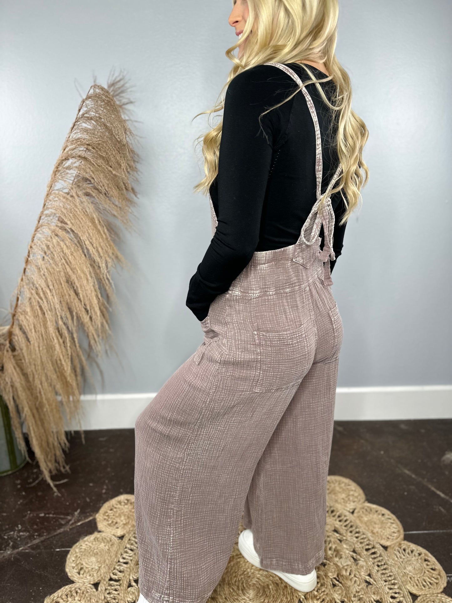 MUSHROOM MINERAL WASH JUMPSUIT