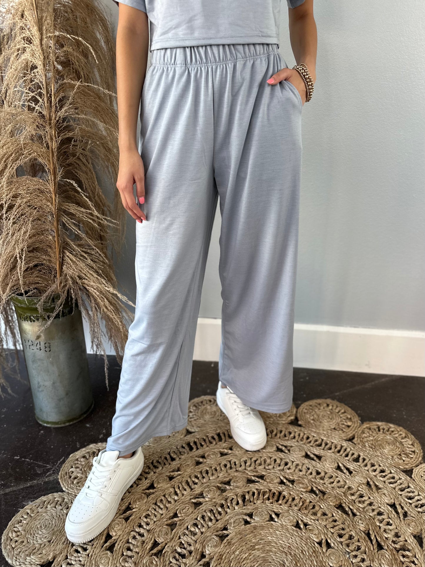 BLUE/GREY TOP & PANT SET