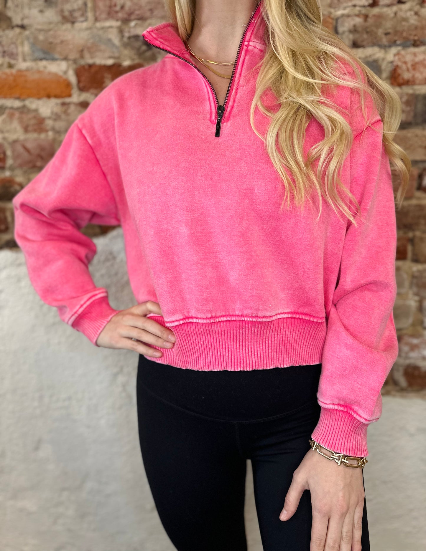 PINK 1/2 ZIP PULLOVER