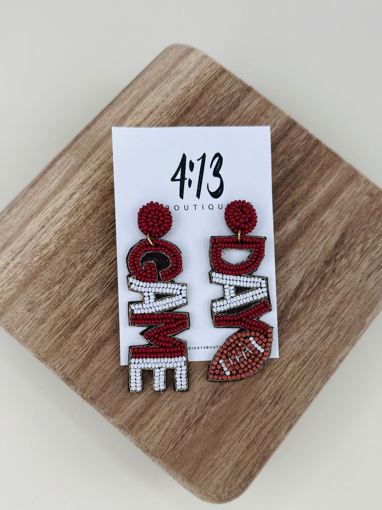 CRIMSON GAMEDAY EARRINGS