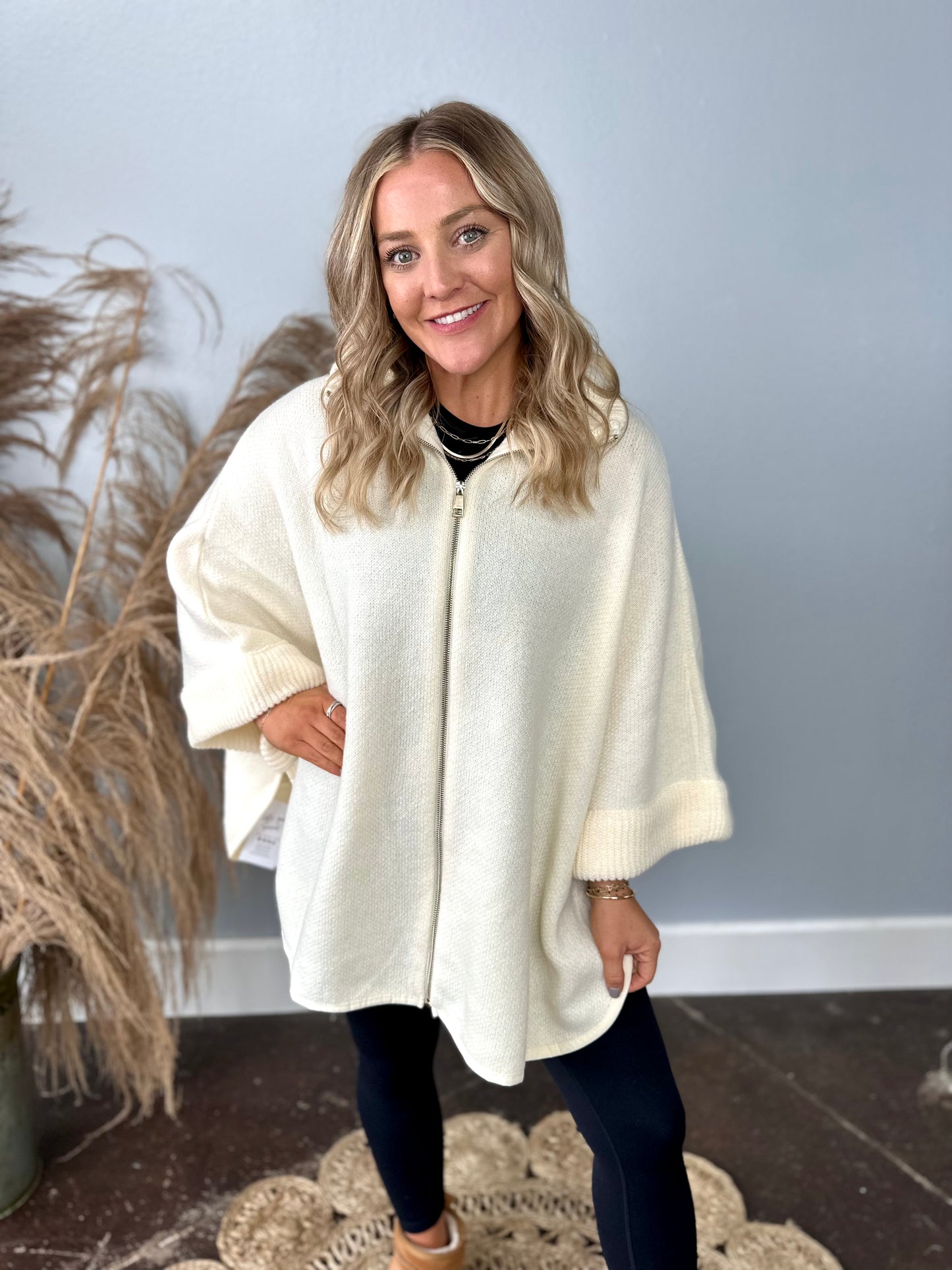 CLASSY CREAM ONE SIZE PONCHO