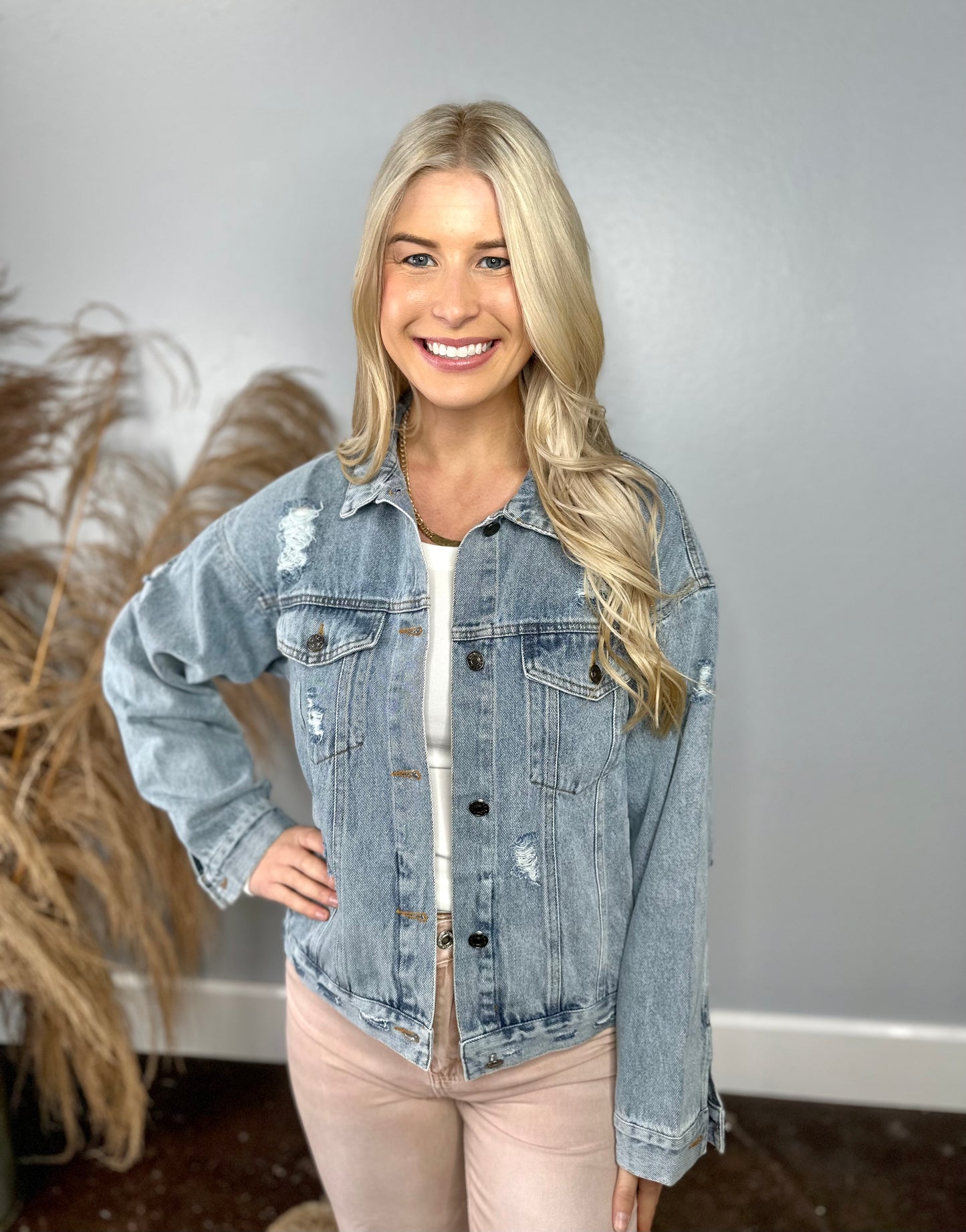 DISTRESSED DENIM JACKET