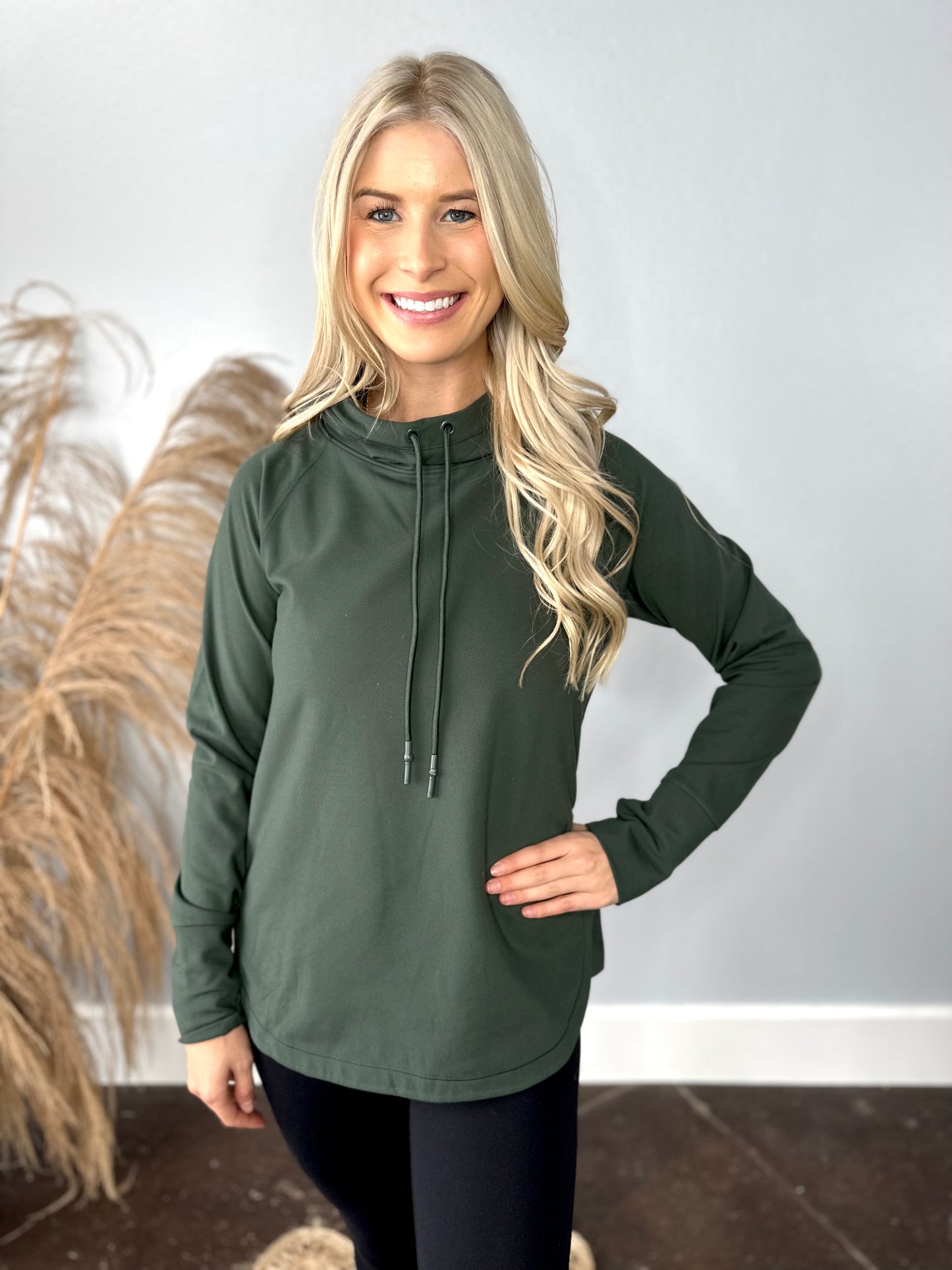 GREEN HOODIE TOP
