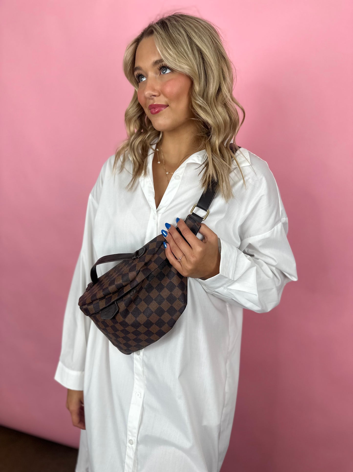 WHITE L/S BUTTONUP DRESS