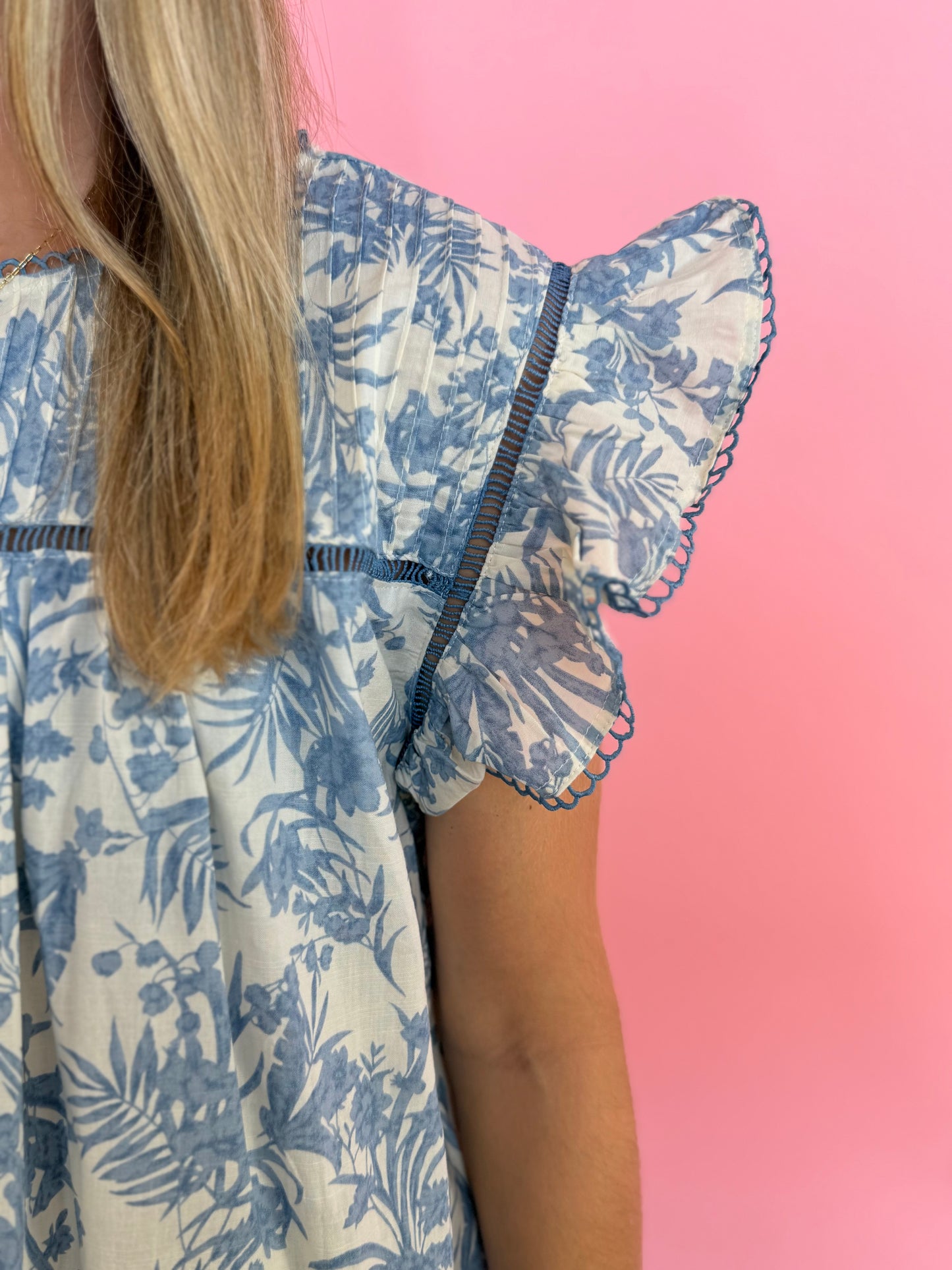BLUE FLORAL OH SO SWEET TOP
