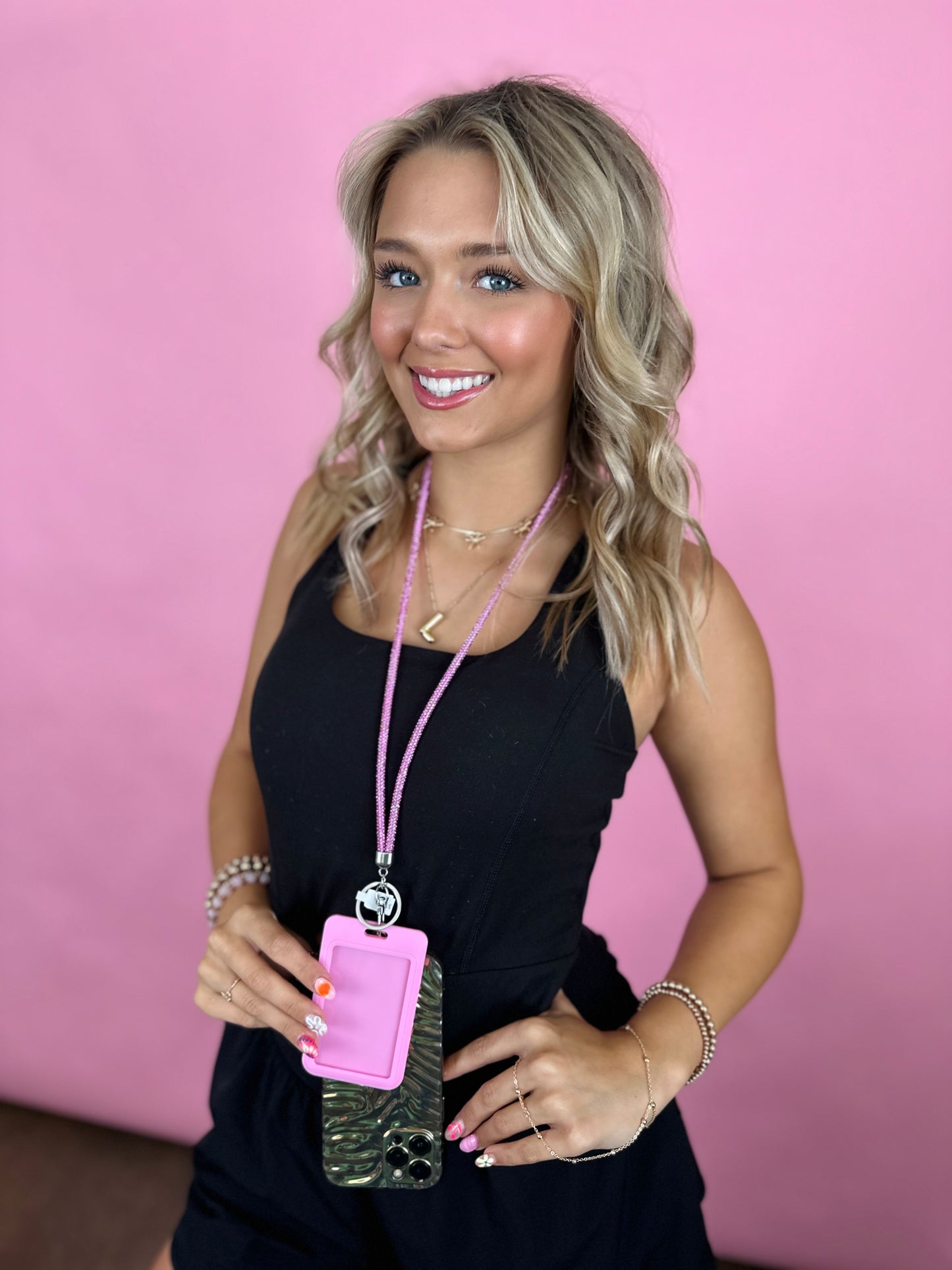 PINK BLING ALL TOGETHER LANYARD