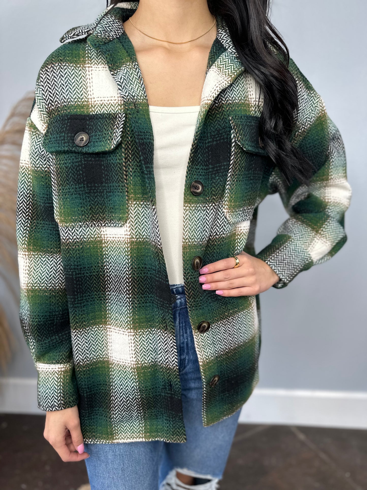 HUNTER GREEN FALL HEAVY SHACKET