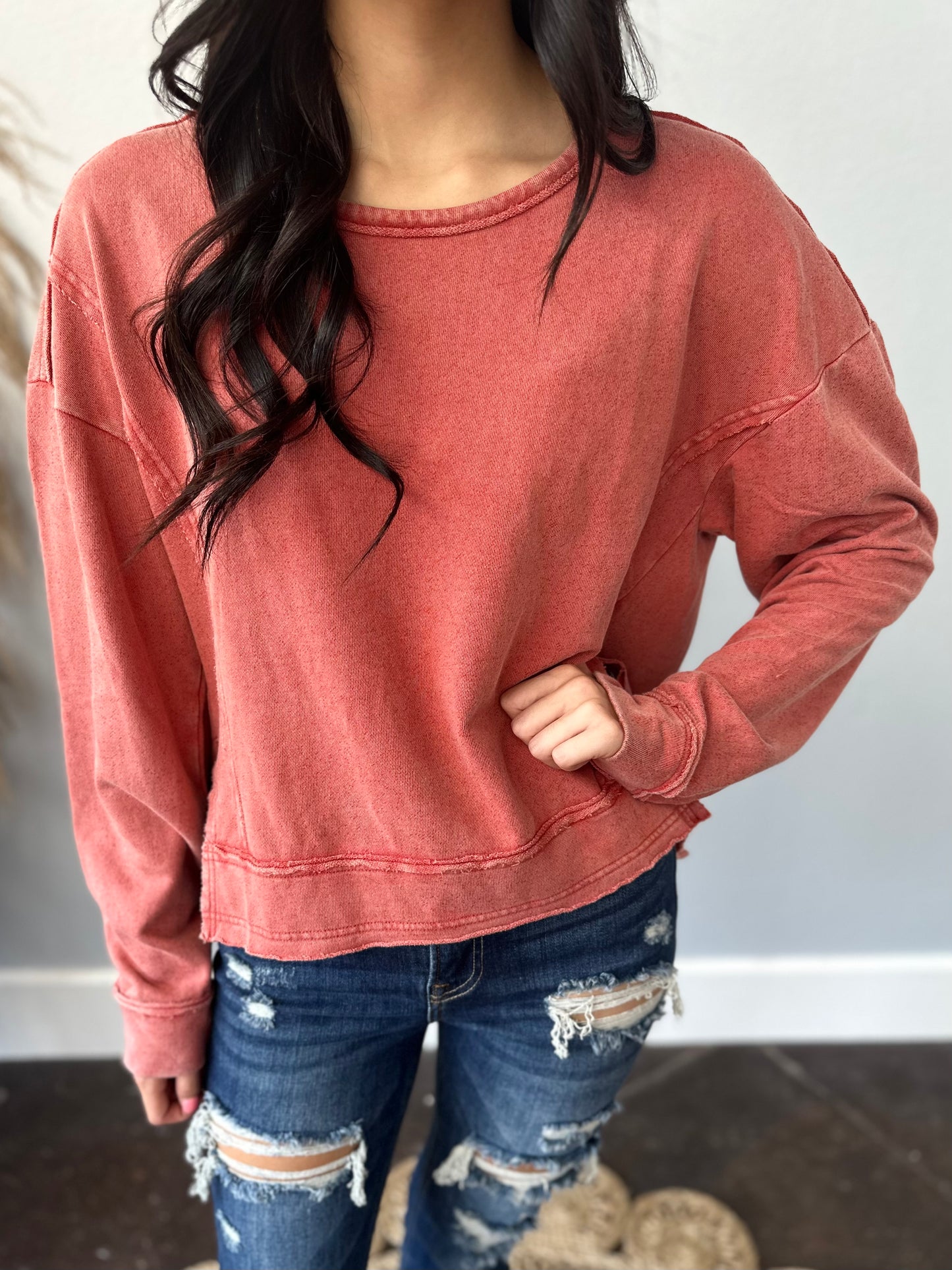 VINTAGE RED TERRY TOP