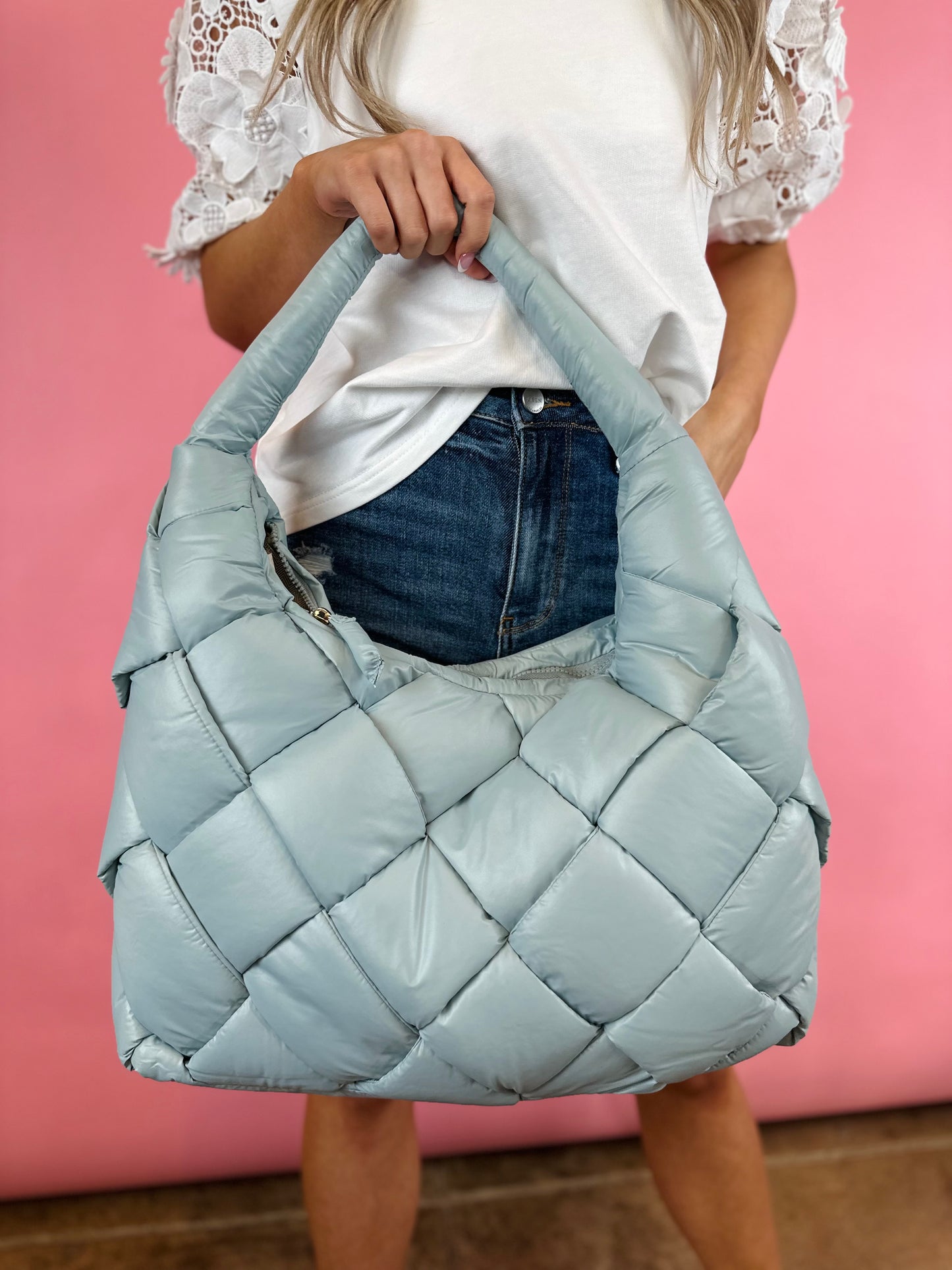 MINT REVIVE HOBO PUFFER PURSE