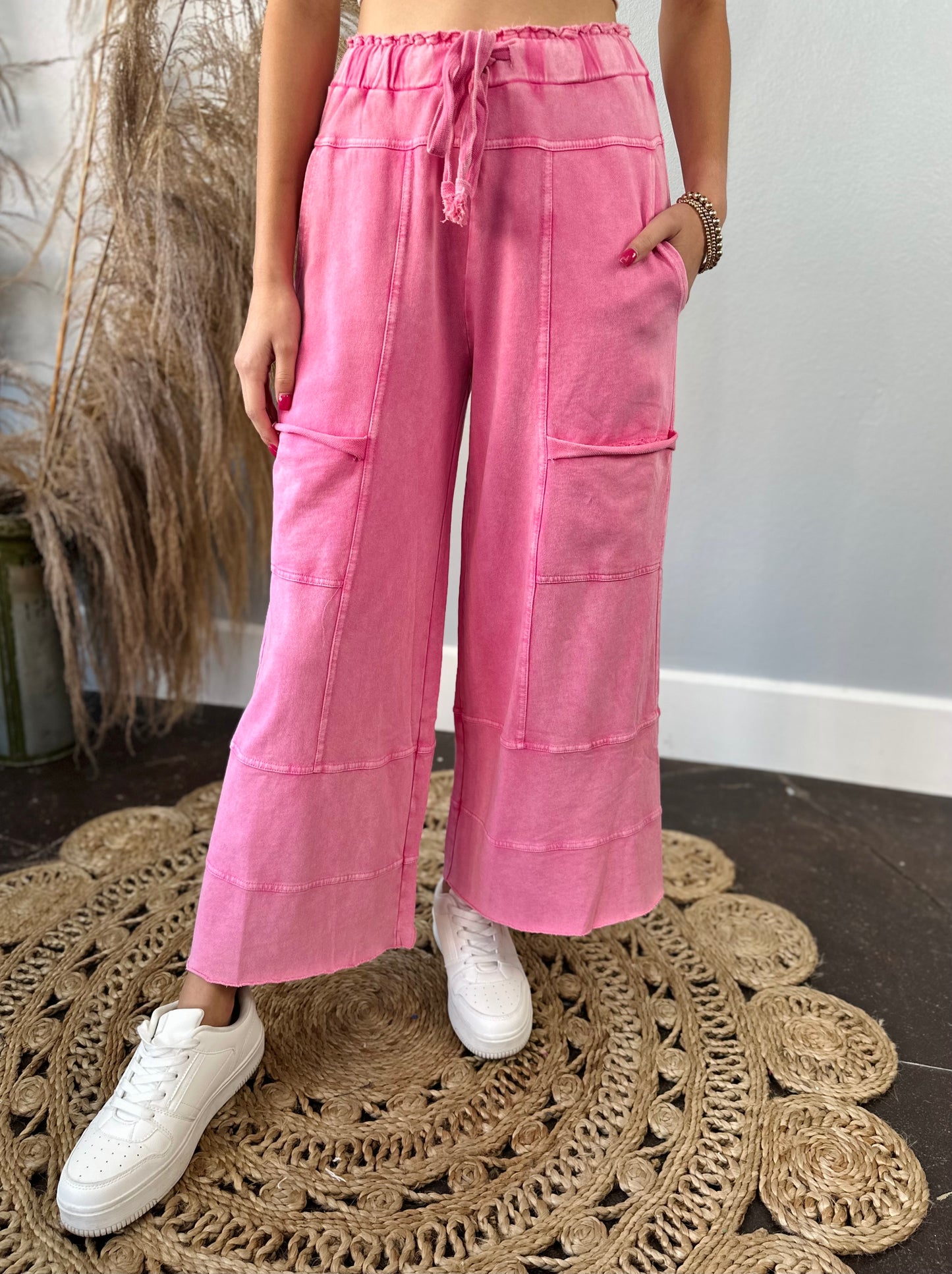 BARBIE PINK MINERAL WASH SWEATPANTS