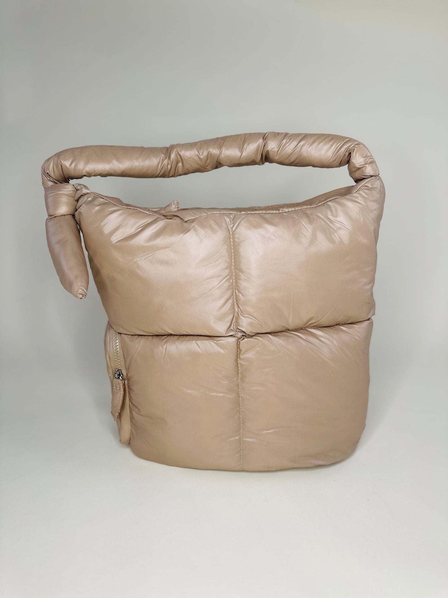TAUPE BIG PUFFER PURSE
