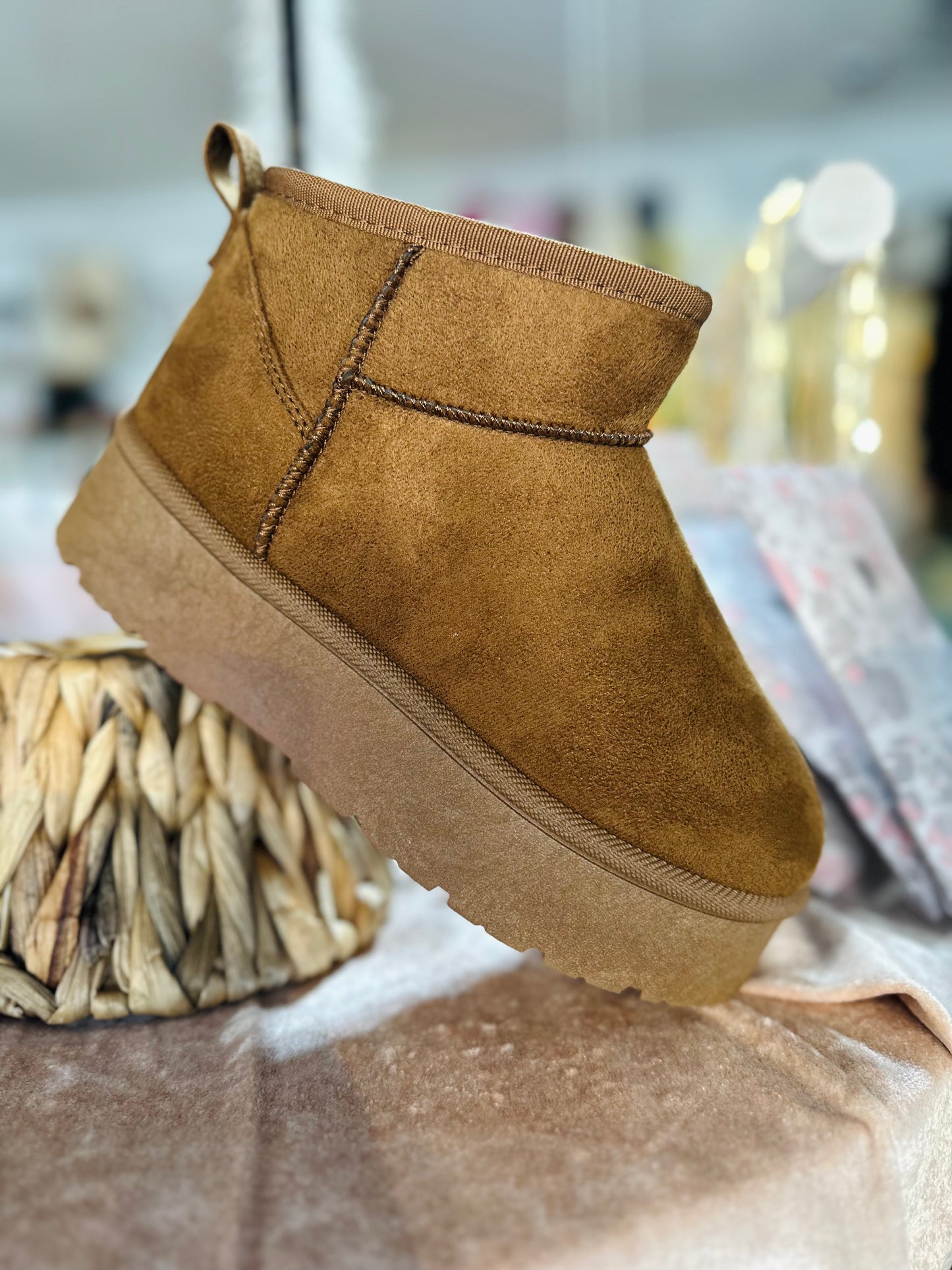 BROWN ULTRA MINI PLATFORM BOOTIE