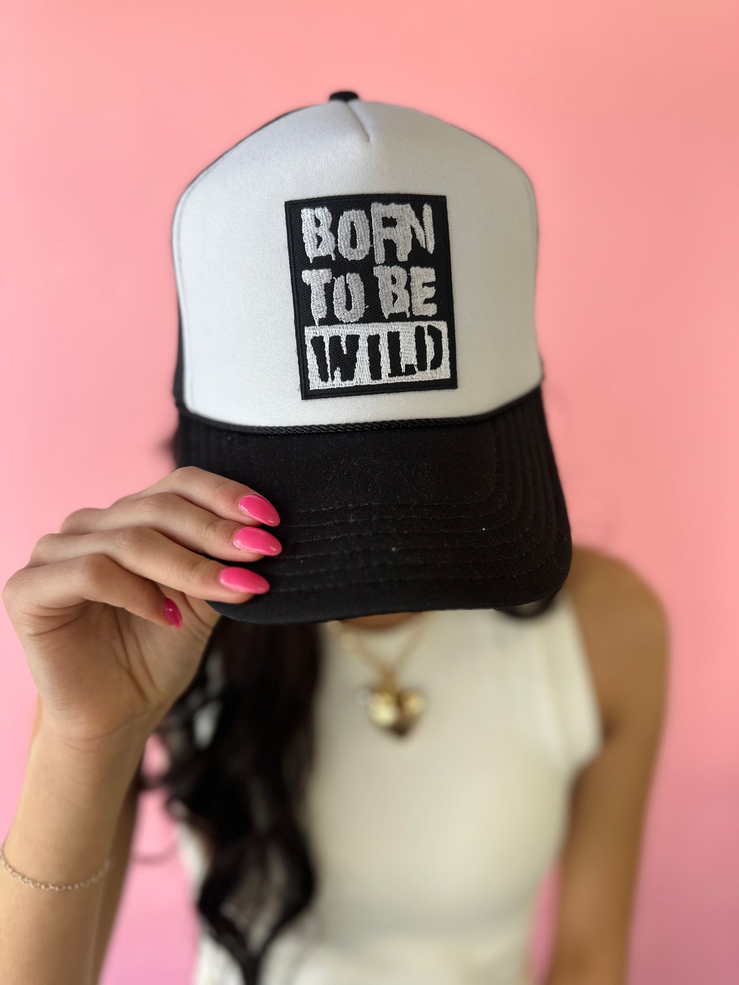BLACK/WHITE BORN TO BE WILD HAT