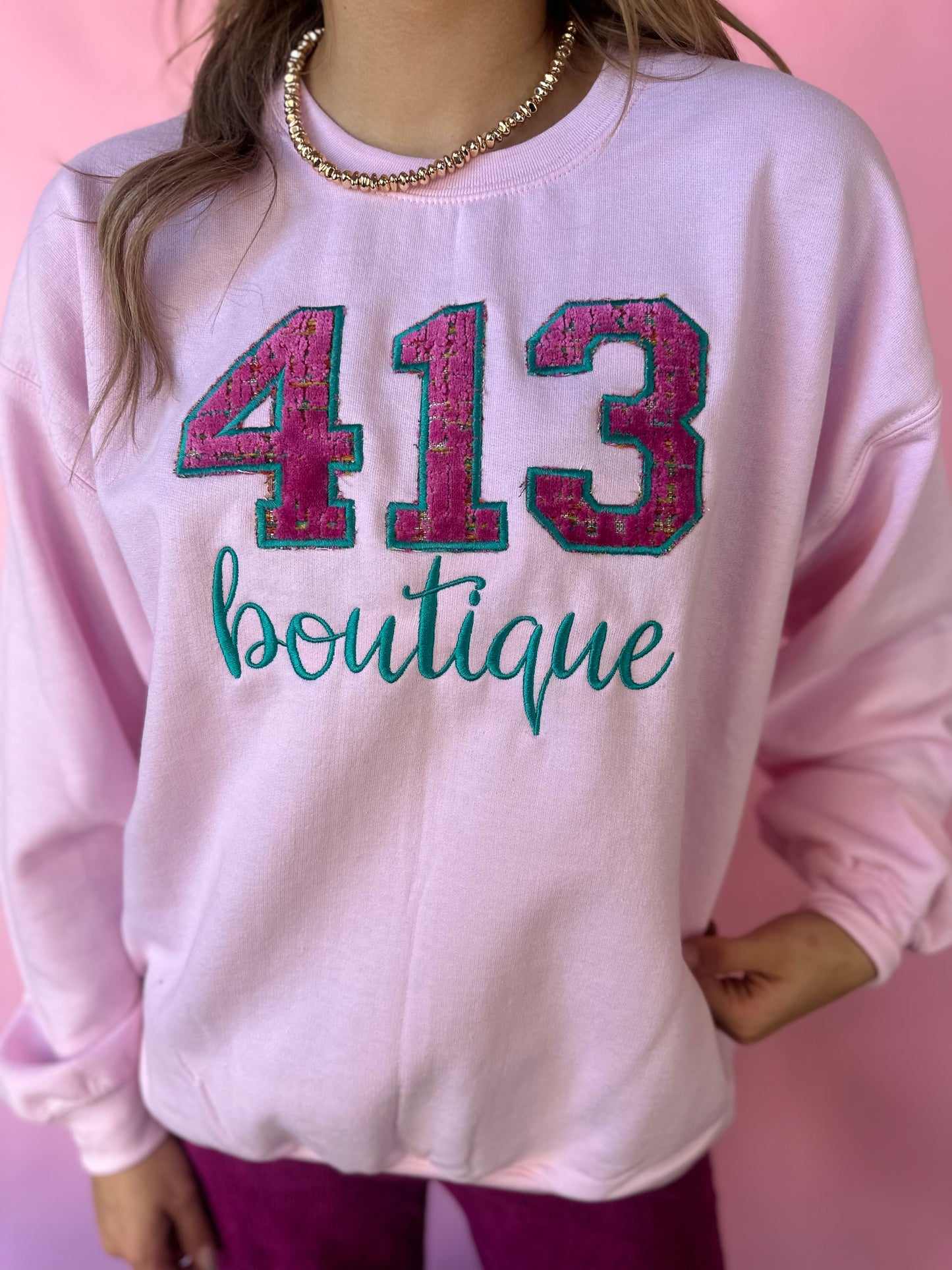 413 BOUTIQUE PINK SWEATSHIRT