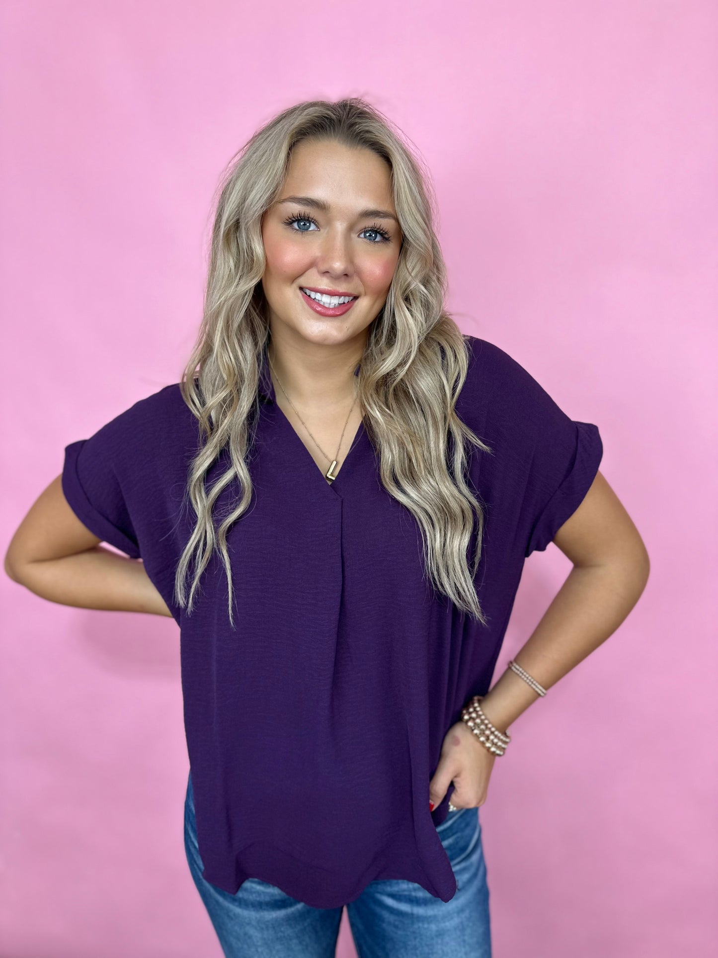 PLUM FLOWY TOP