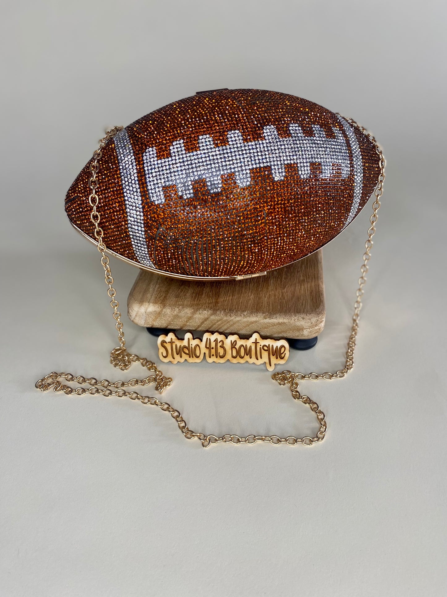 RHINESTONE FOOTBALL PURSE