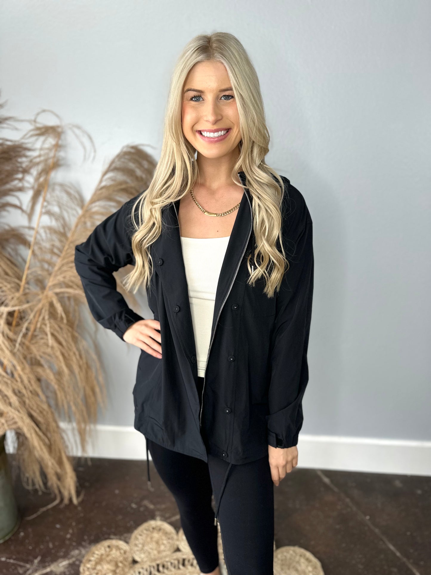 BLACK ANORAK JACKET