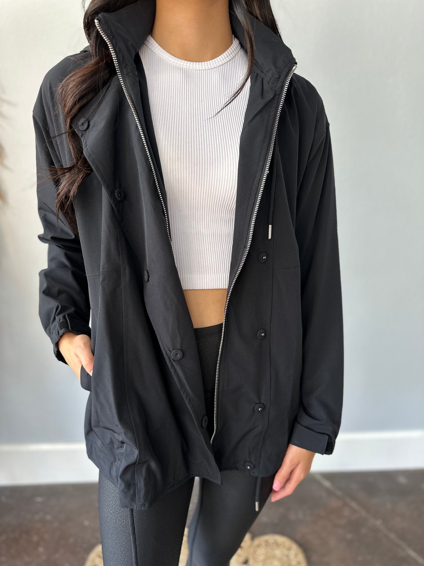 BLACK ANORAK JACKET