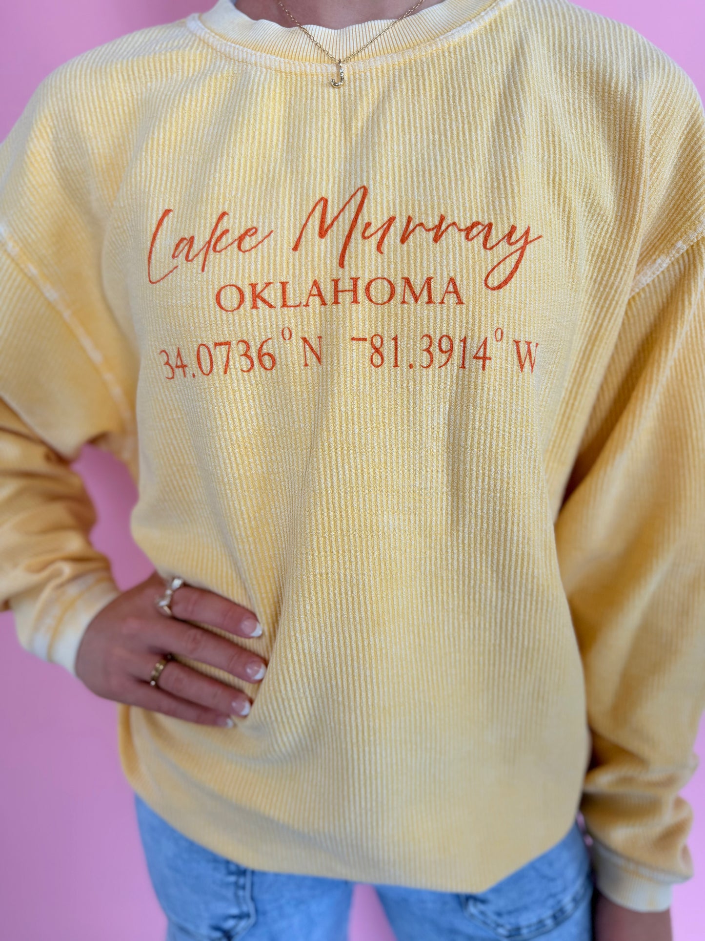 LAKE MURRAY YELLOW CORDED CREW