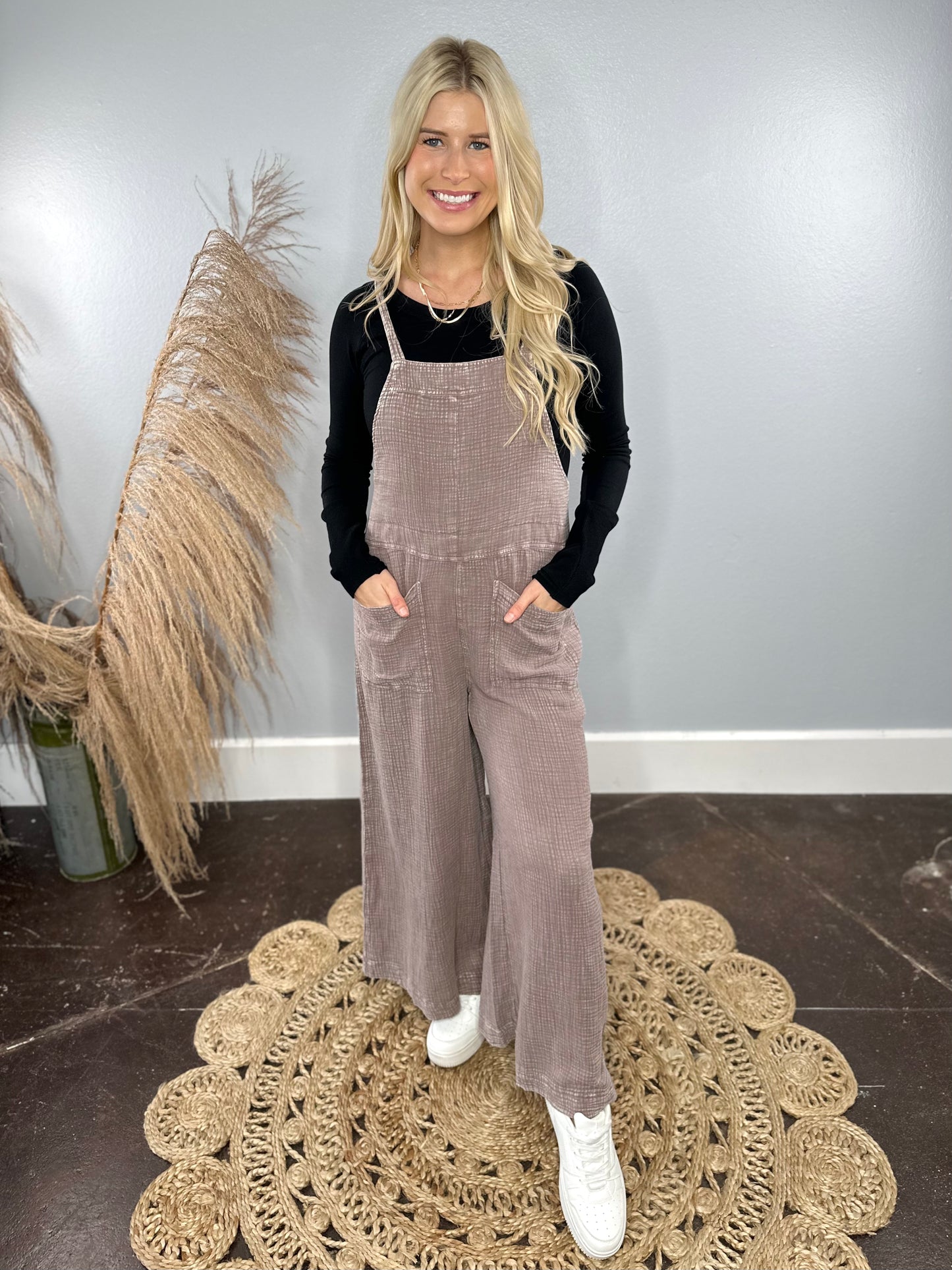 MUSHROOM MINERAL WASH JUMPSUIT