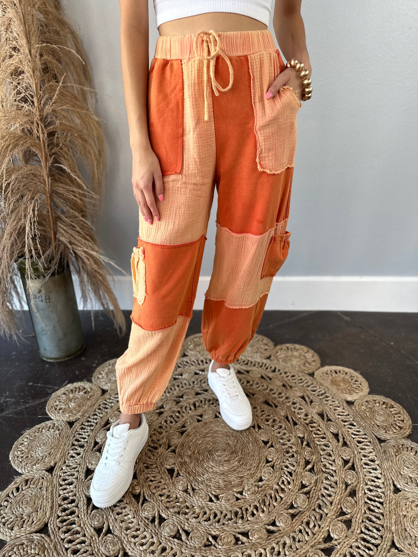 FADED COWBOY COLORBLOCK CARGO JOGGERS
