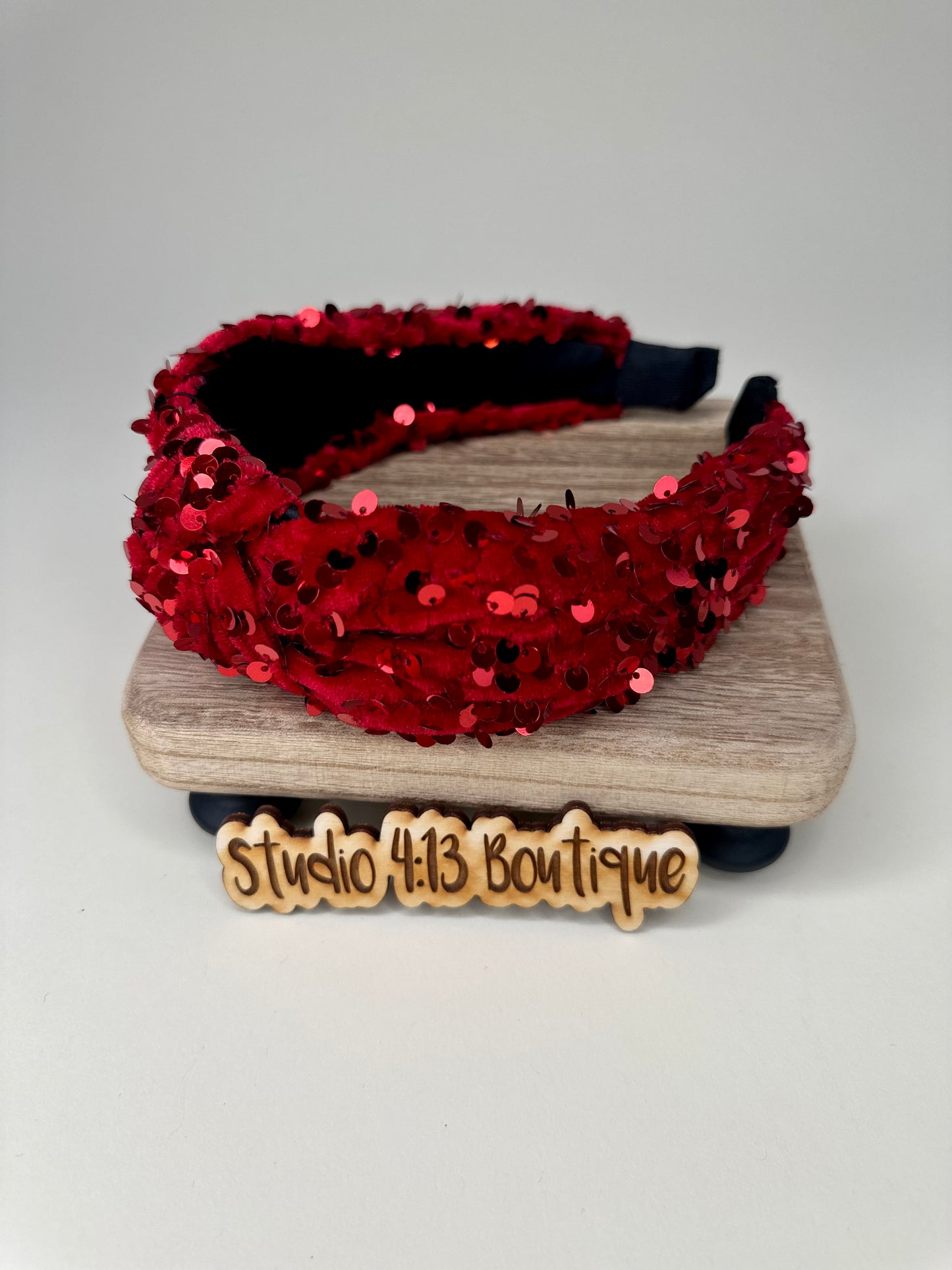 RED VELVET SEQUIN HEADBAND