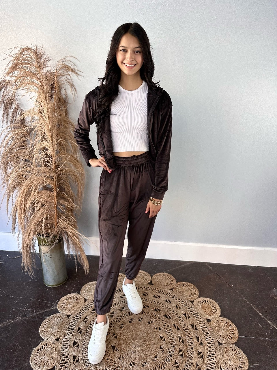 ESPRESSO VELOUR HOODIE & JOGGER SET