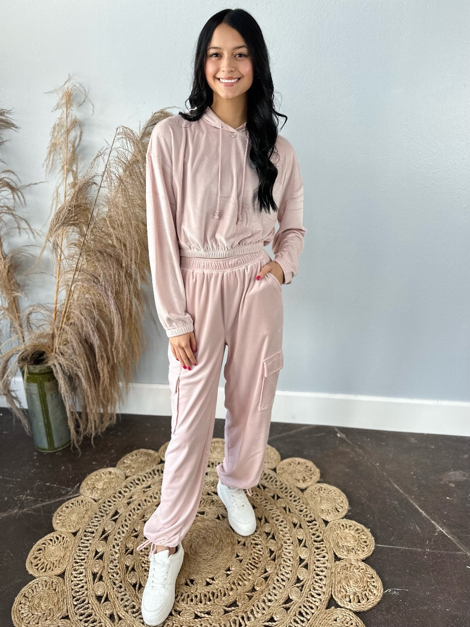 BLUSH VELOUR JOGGER SET