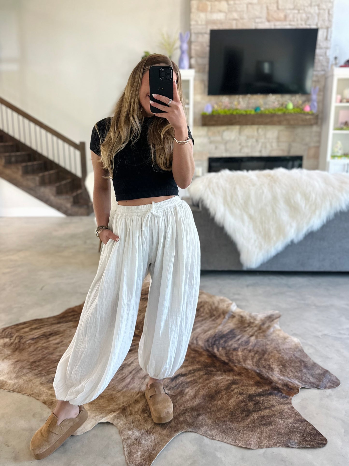 OFF WHITE GAUZE PANTS