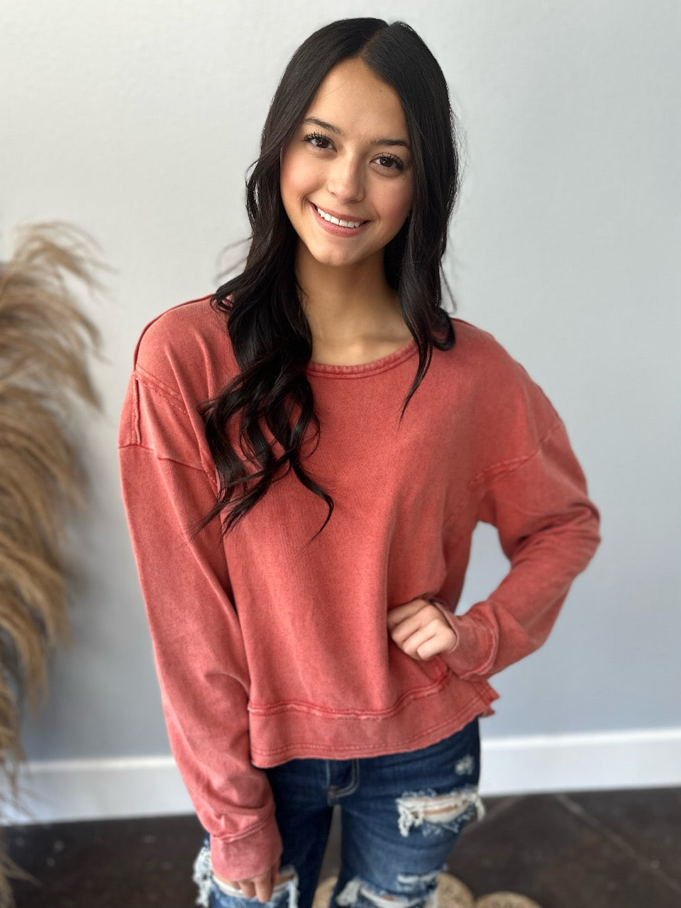 VINTAGE RED TERRY TOP
