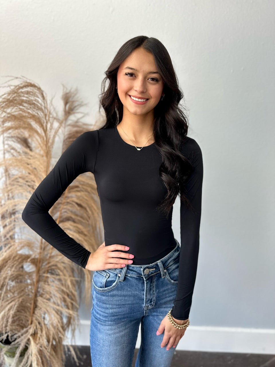 BLACK LONG SLEEVE BODYSUIT