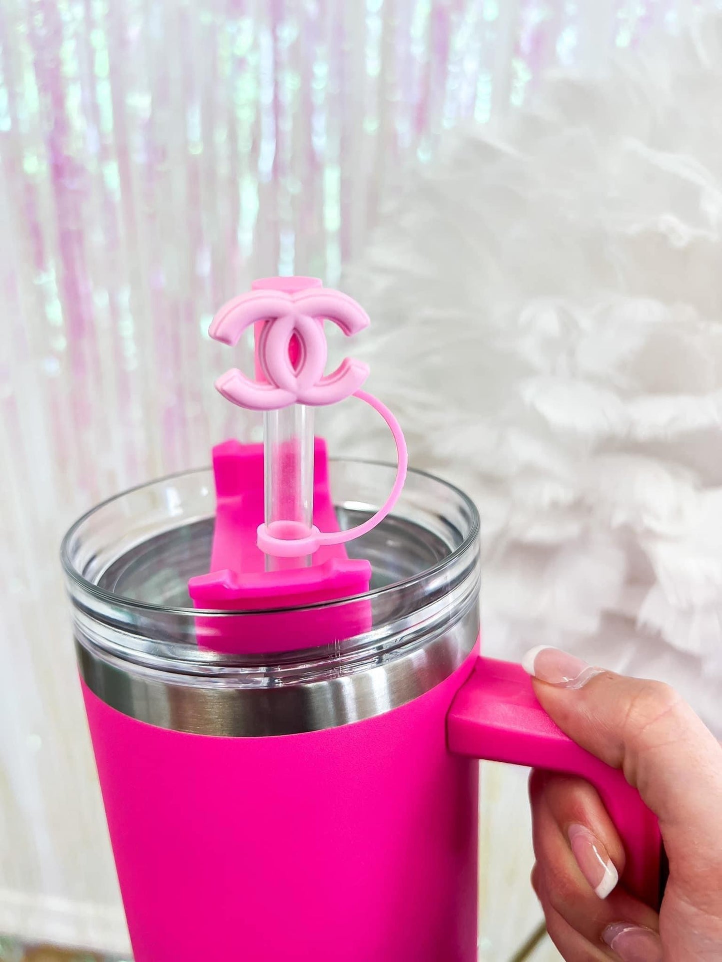 PINK WITH PINK STRAW TOPPER