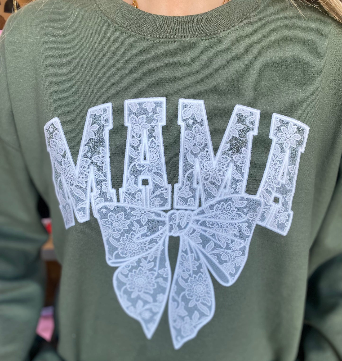 GREEN MAMA LACE SWEATSHIRT