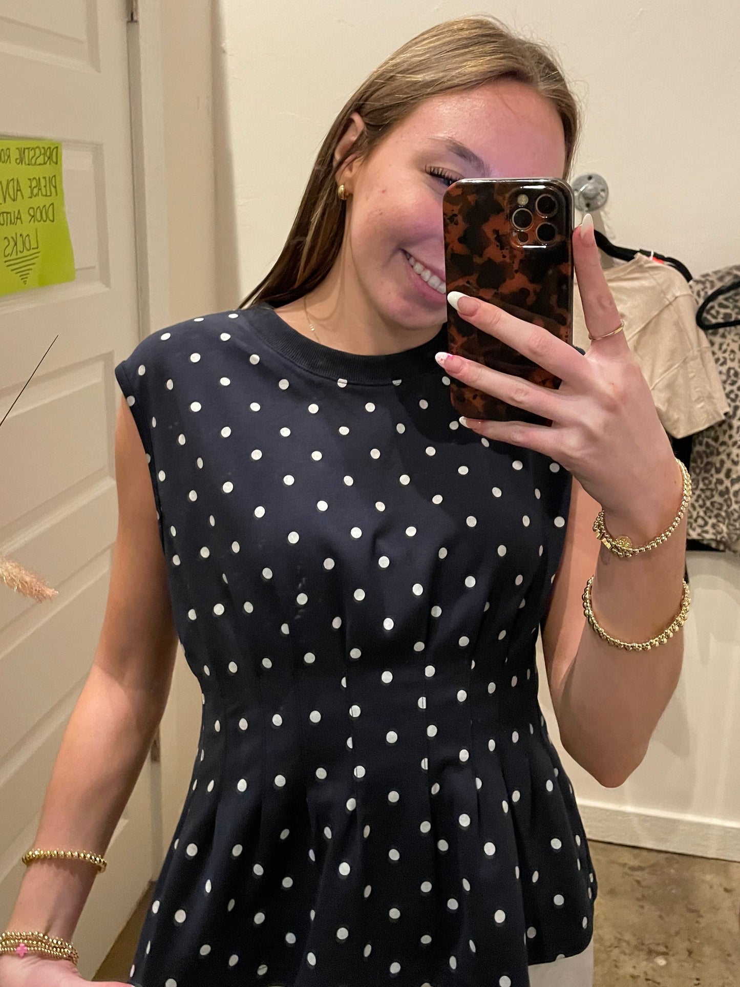 NAVY DOTS NO ORDINARY TOP